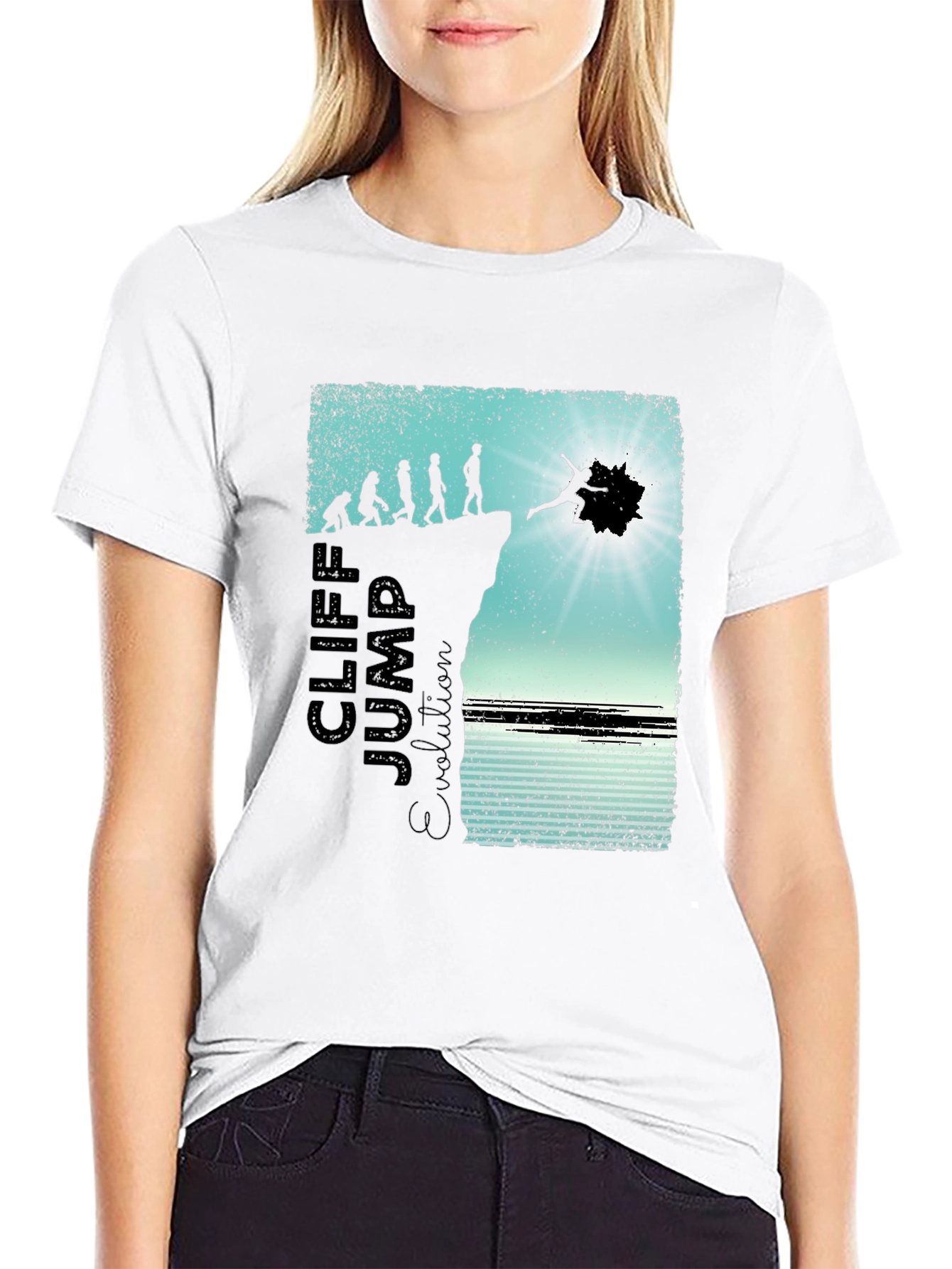 Cliff Jump Evolution Graphic T-Shirt