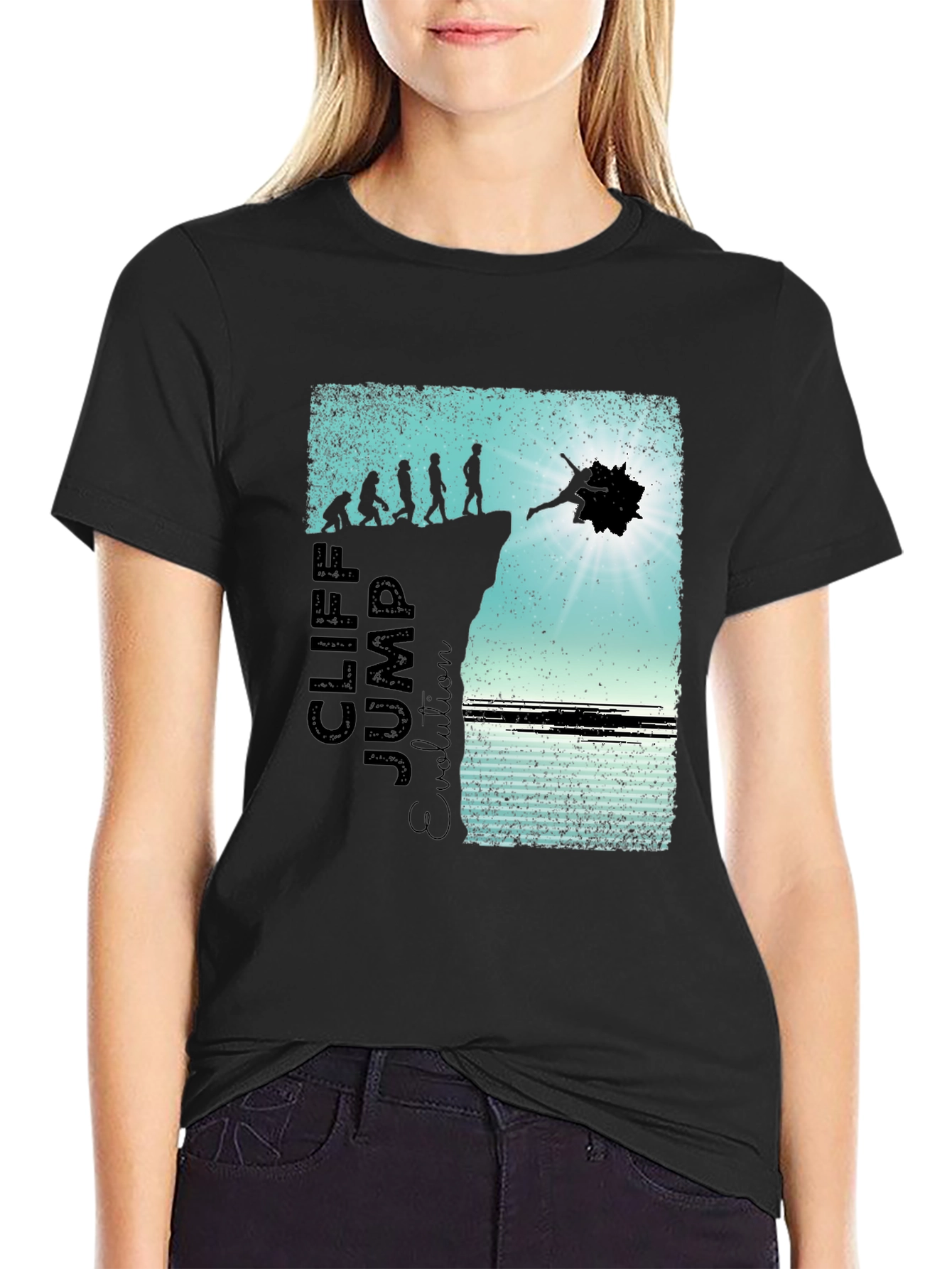 Cliff Jump Evolution Graphic T-Shirt