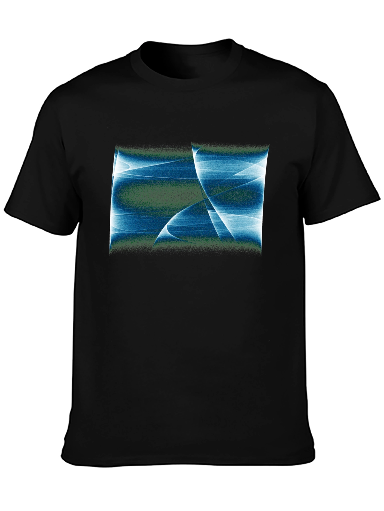 Abstract Blue Graphic Black T-Shirt