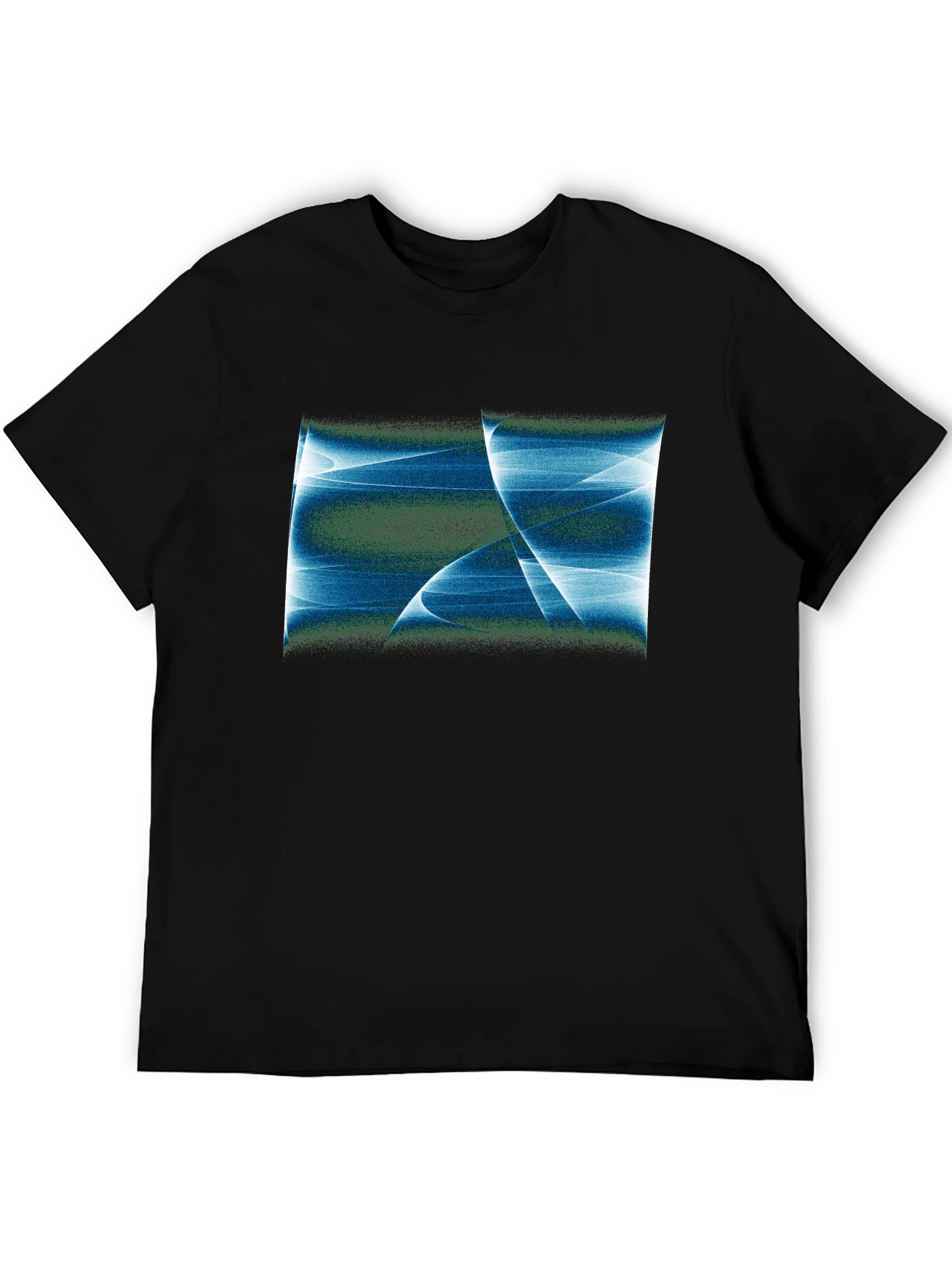 Abstract Blue Graphic Black T-Shirt