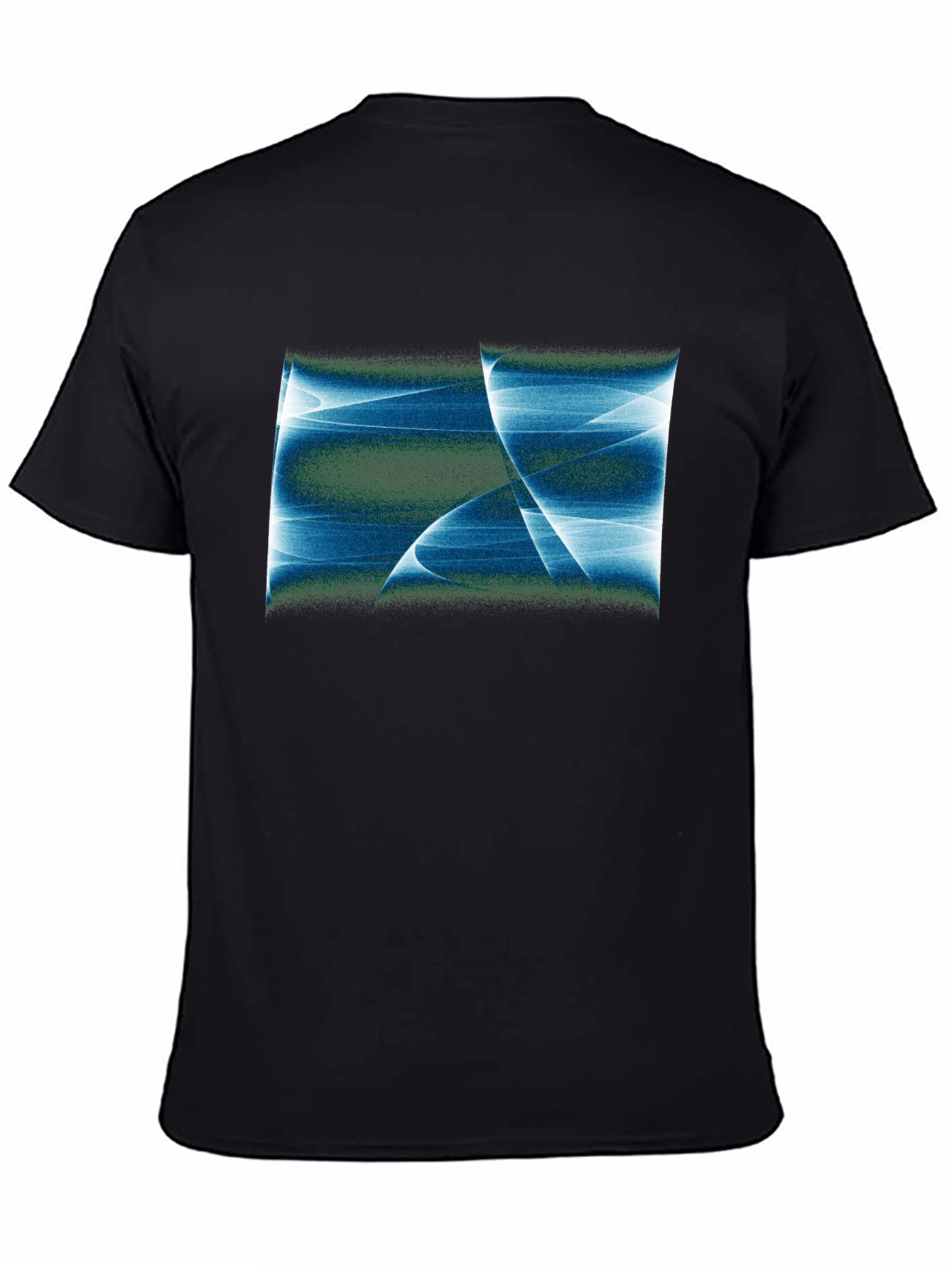 Abstract Blue Graphic Black T-Shirt