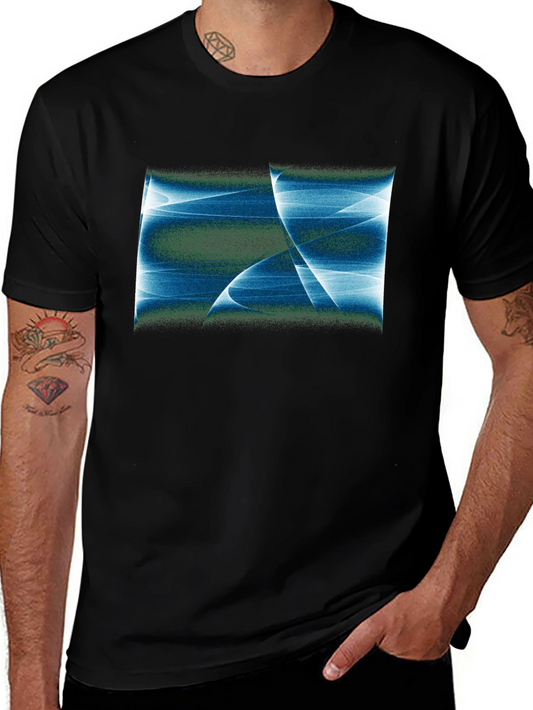 Abstract Blue Graphic Black T-Shirt