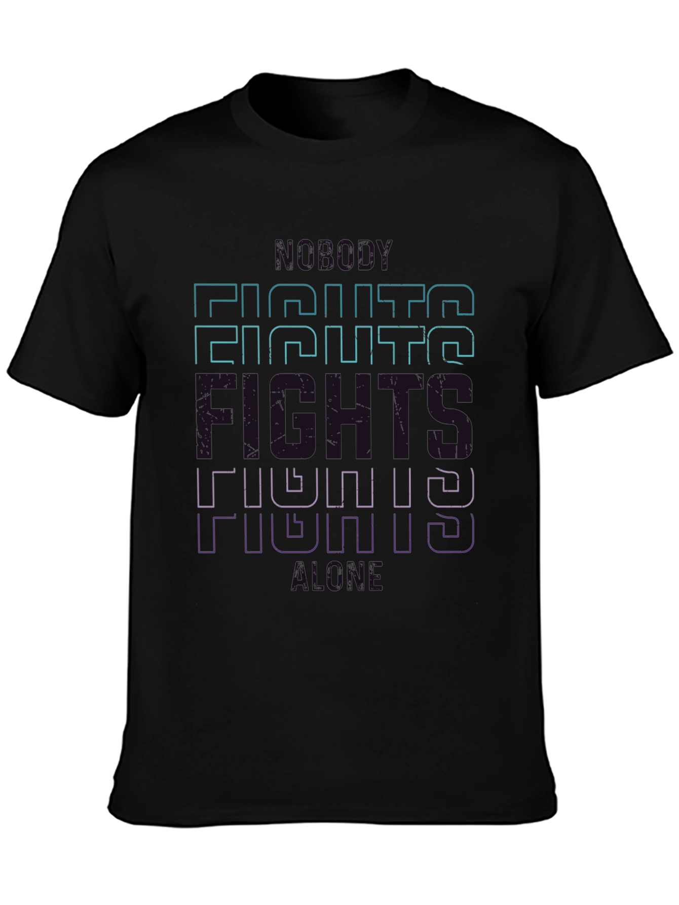 Fights Alone Graphic Print Tee