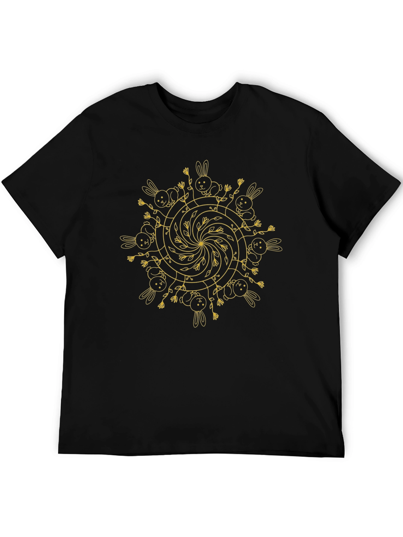 Bunny Mandala Black T-Shirt