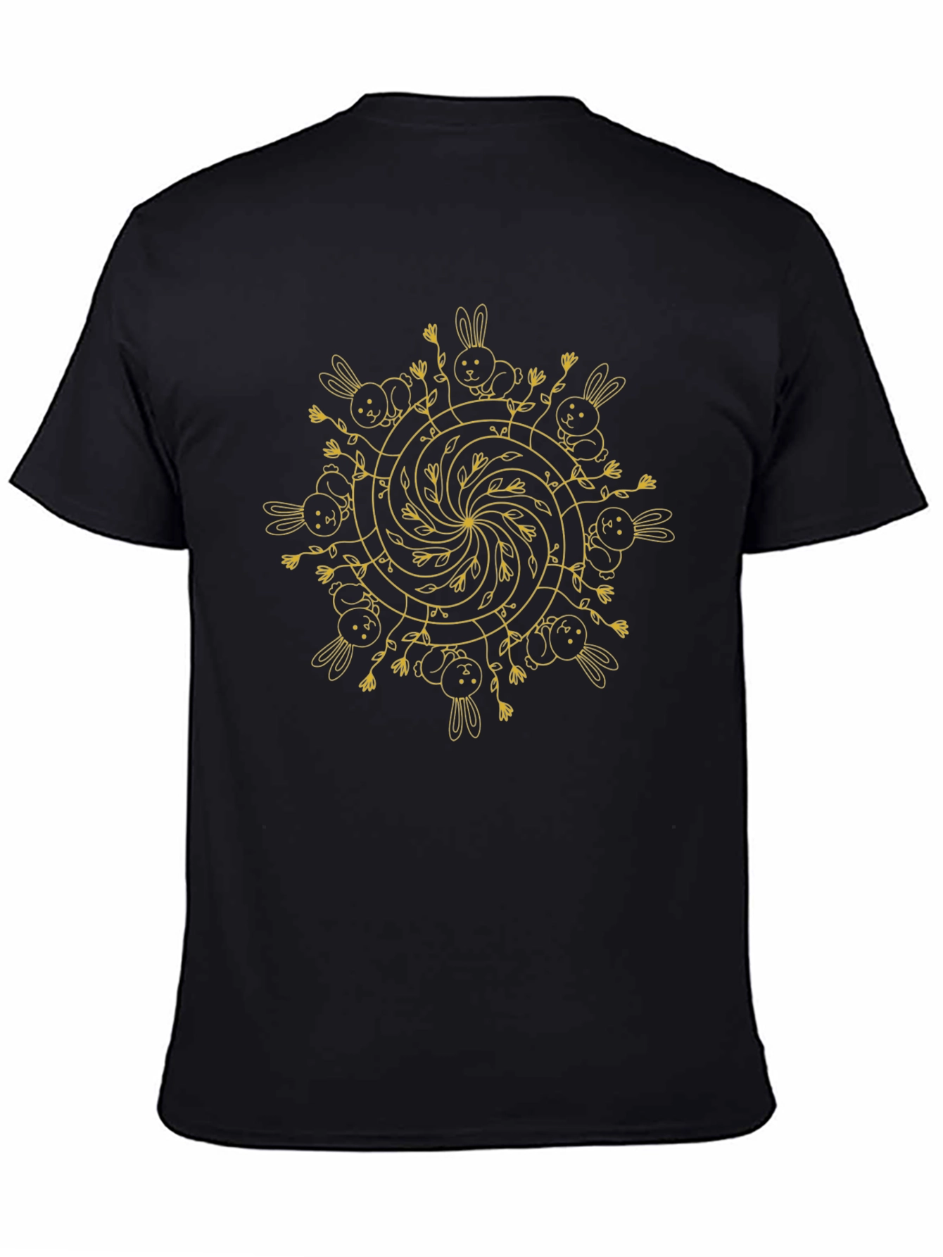 Bunny Mandala Black T-Shirt