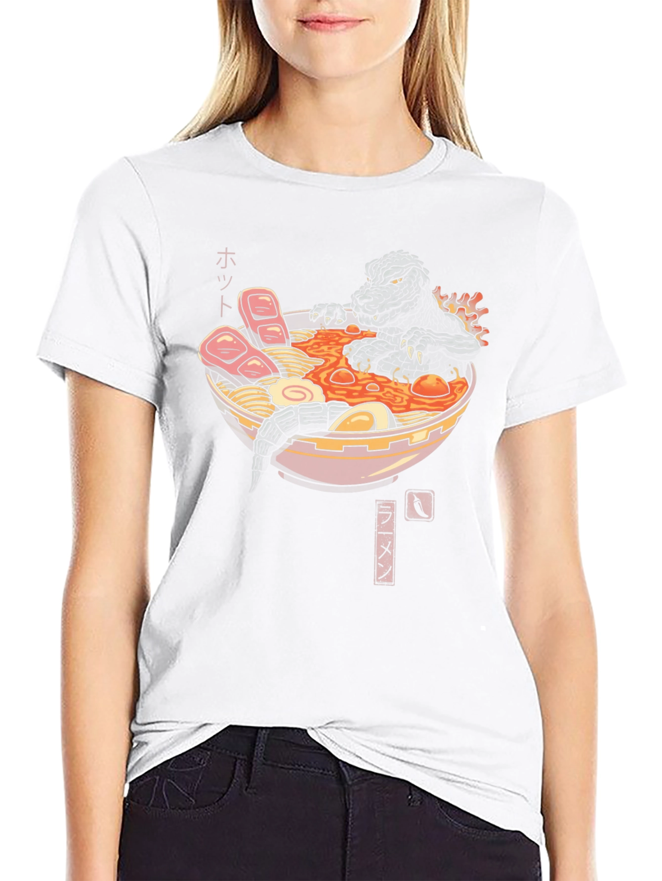 Godzilla Ramen T-Shirt - Monster Eats Noodles