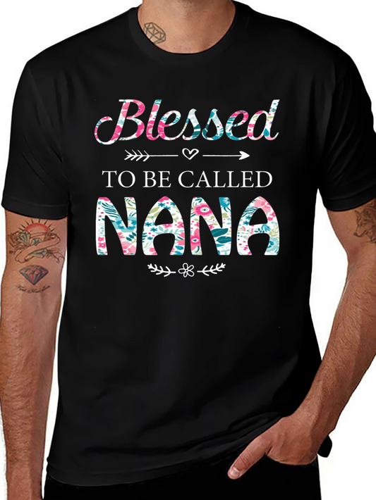 Blessed to Be Called Nana Floral Graphic Tee