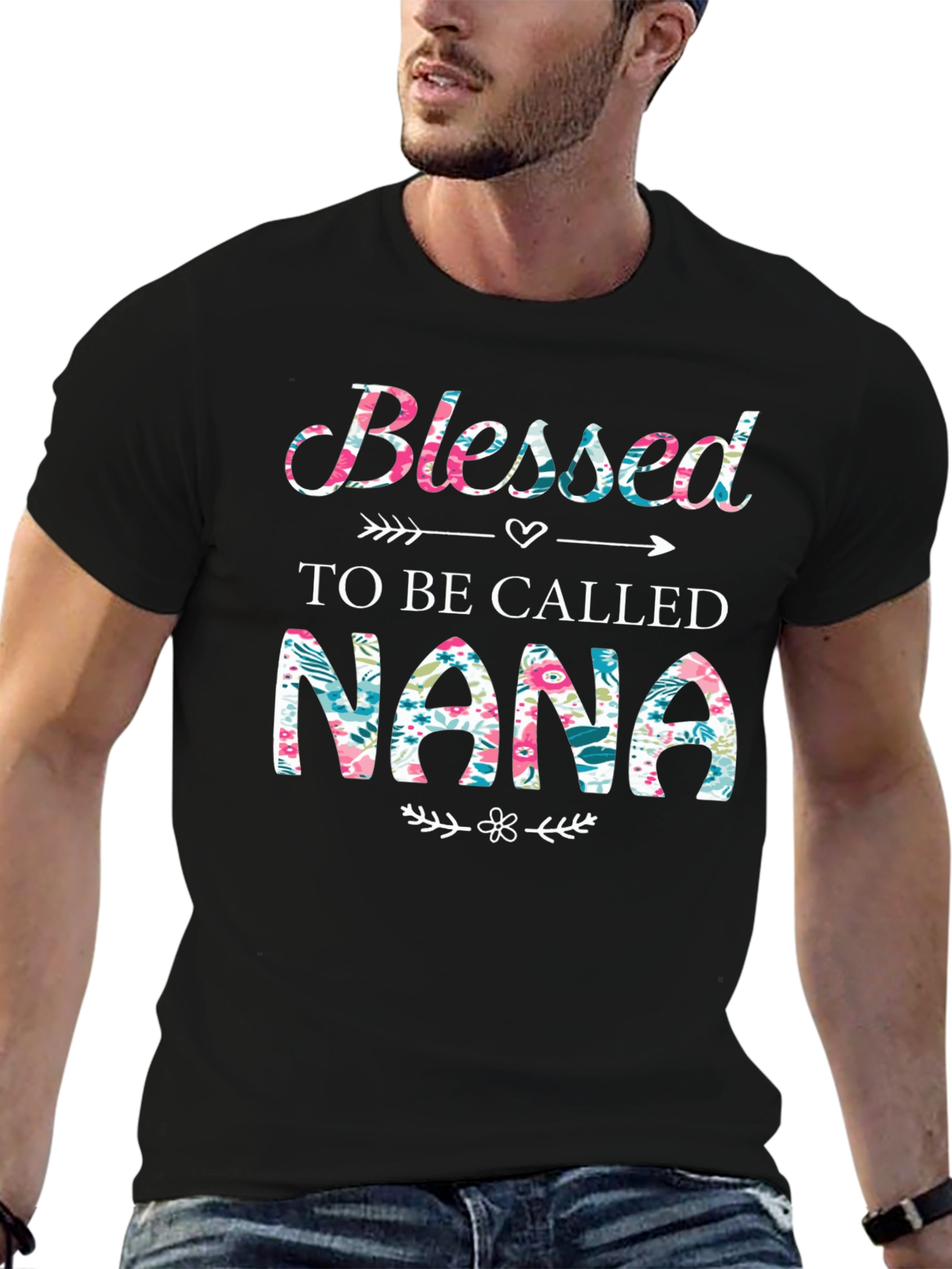Blessed to Be Called Nana Floral Graphic Tee