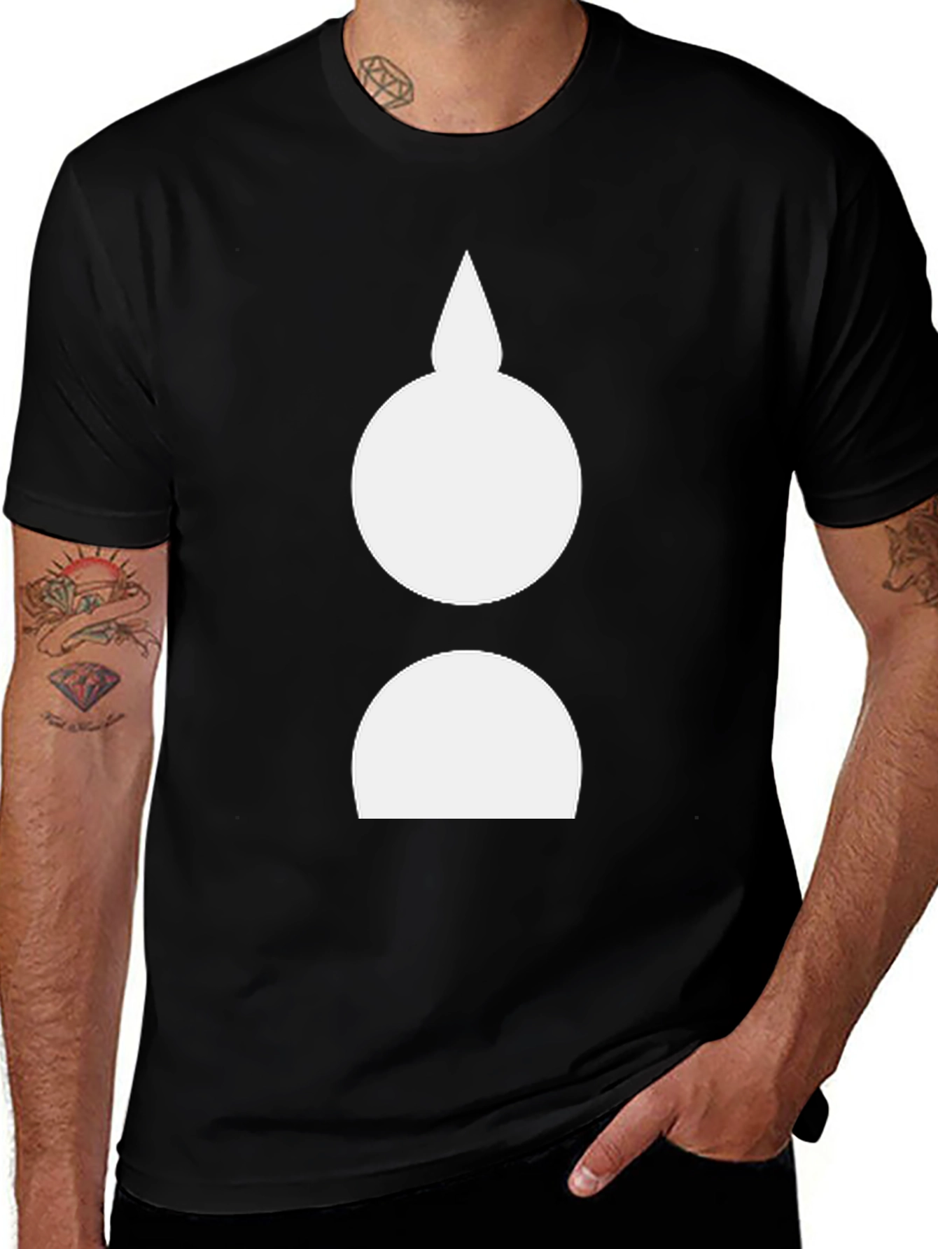 Abstract Graphic Tee - Mens Black Crew Neck T-Shirt