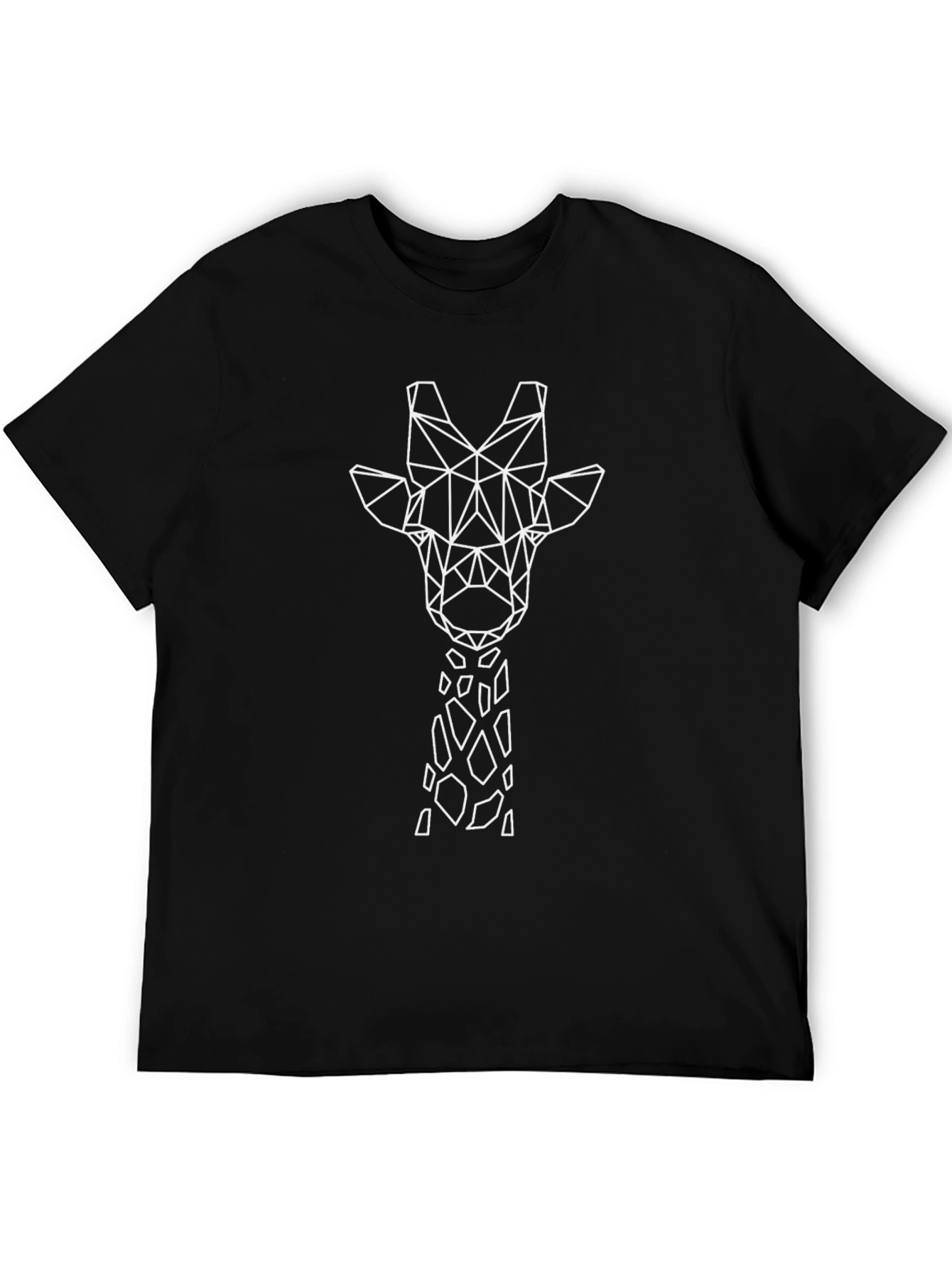 Geometric Giraffe Graphic Tee - Modern Art Design
