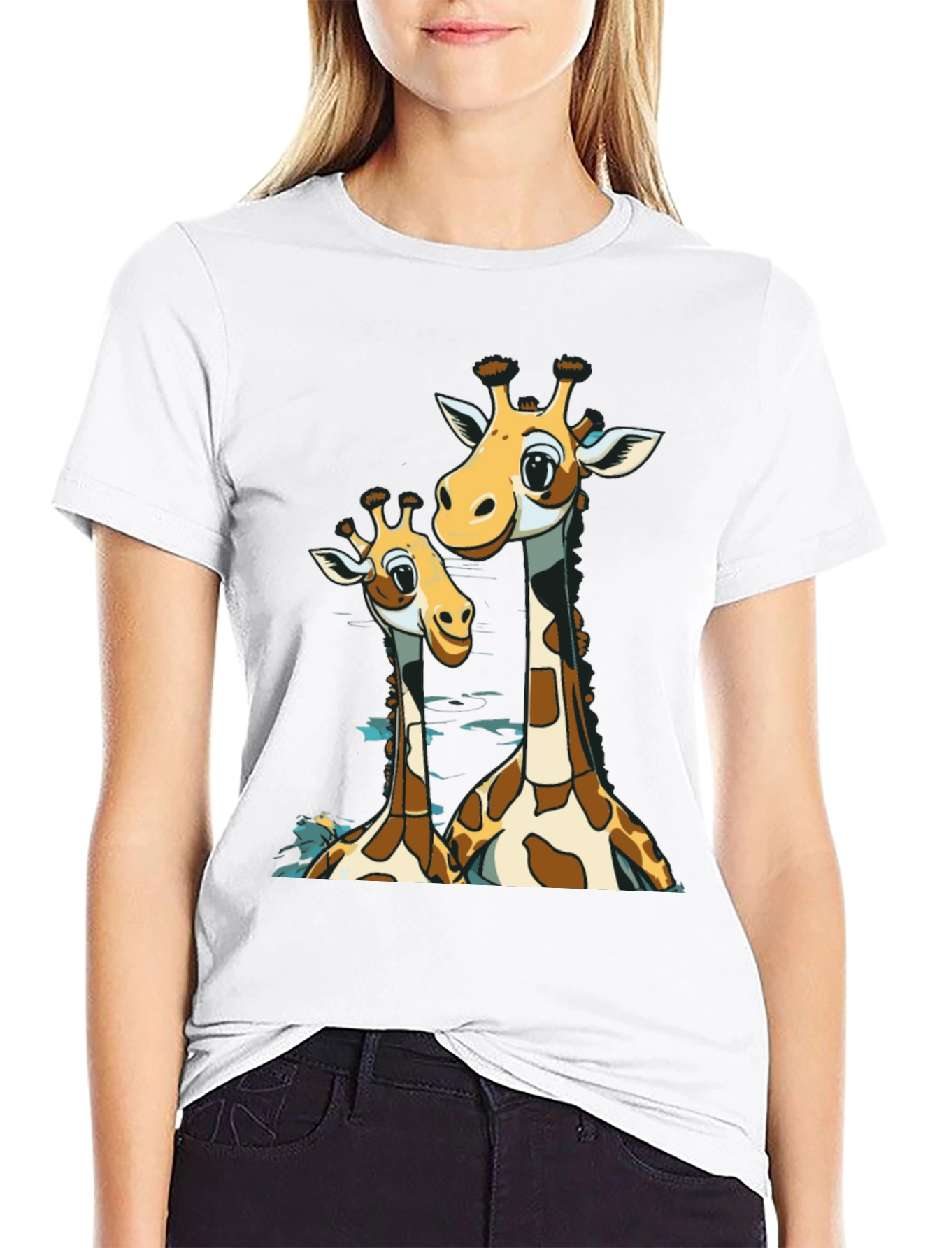 Giraffe Lover Black T-Shirt