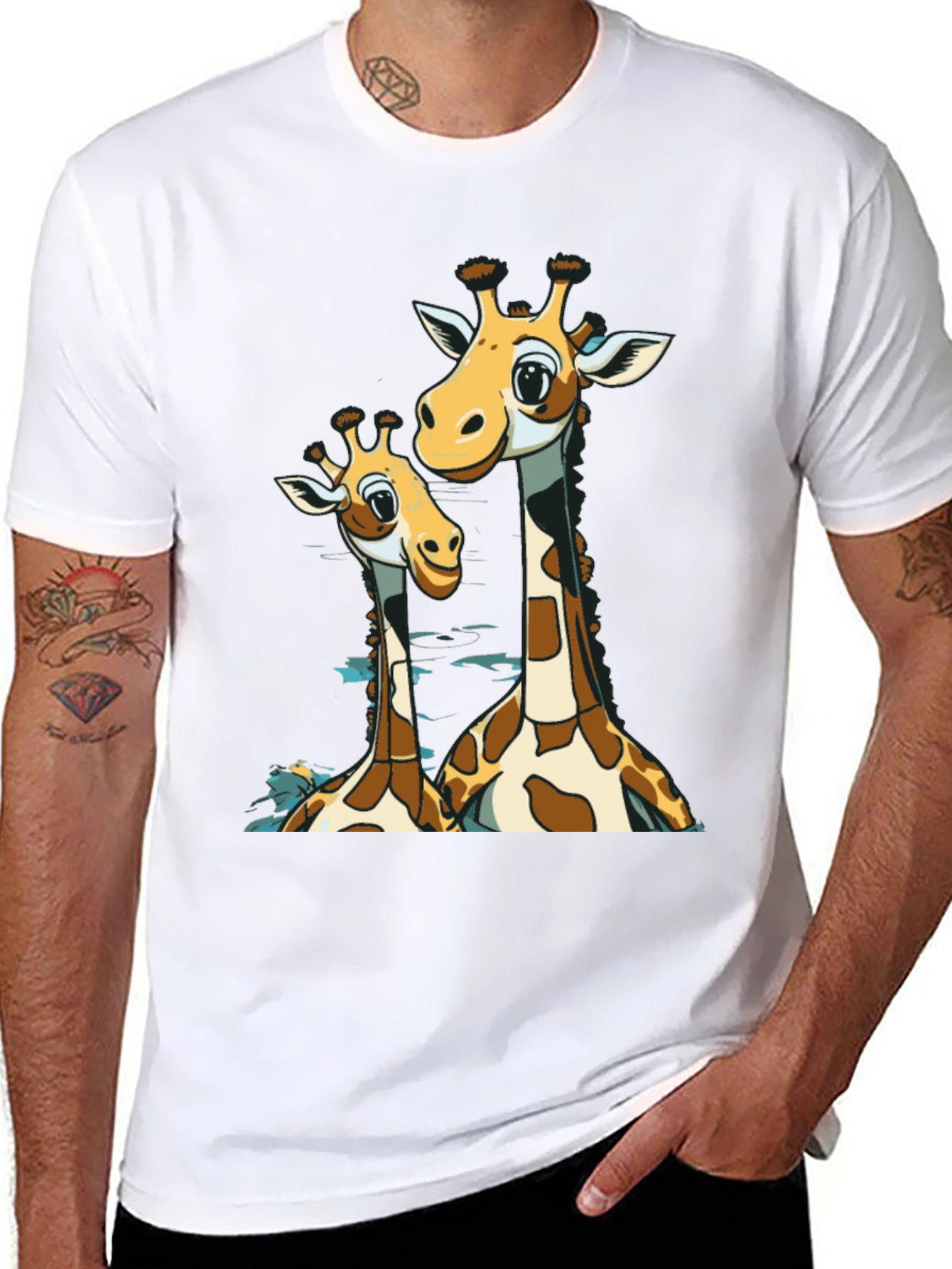 Giraffe Lover Black T-Shirt