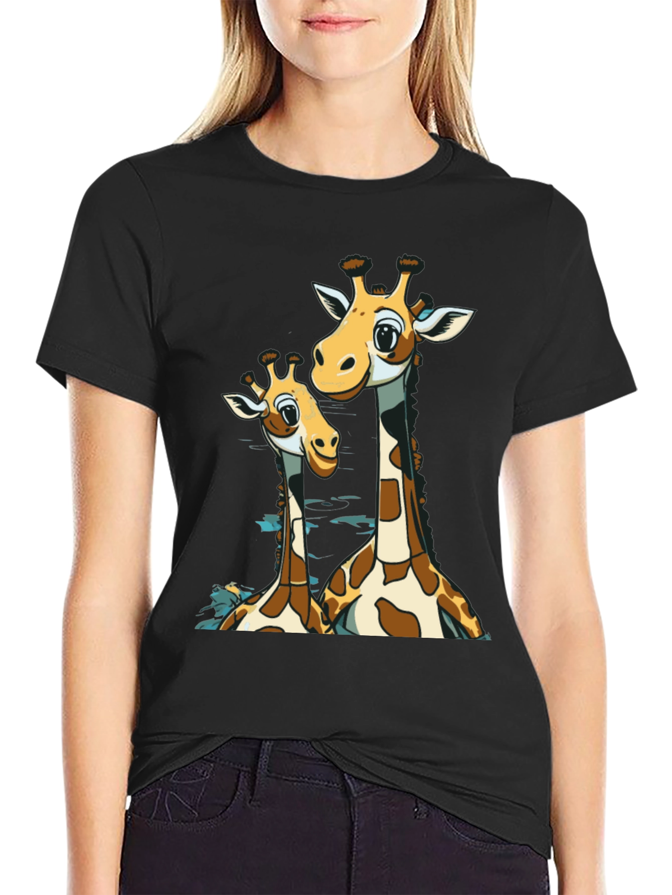 Giraffe Lover Black T-Shirt