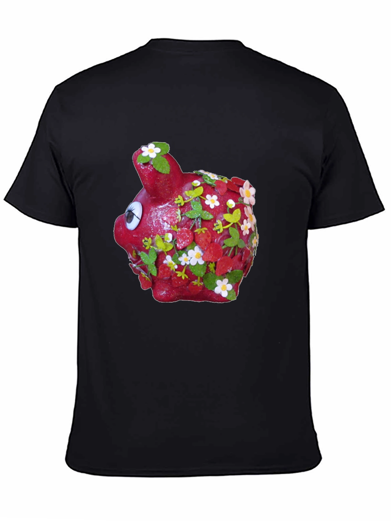 Piggy Bank Strawberry Shortcake Black T-Shirt
