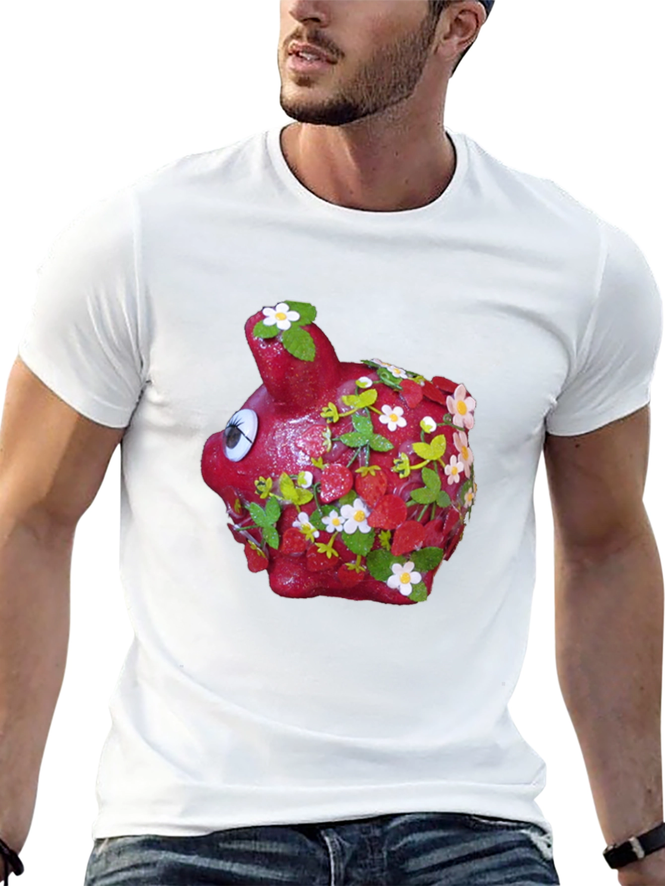 Piggy Bank Strawberry Shortcake Black T-Shirt