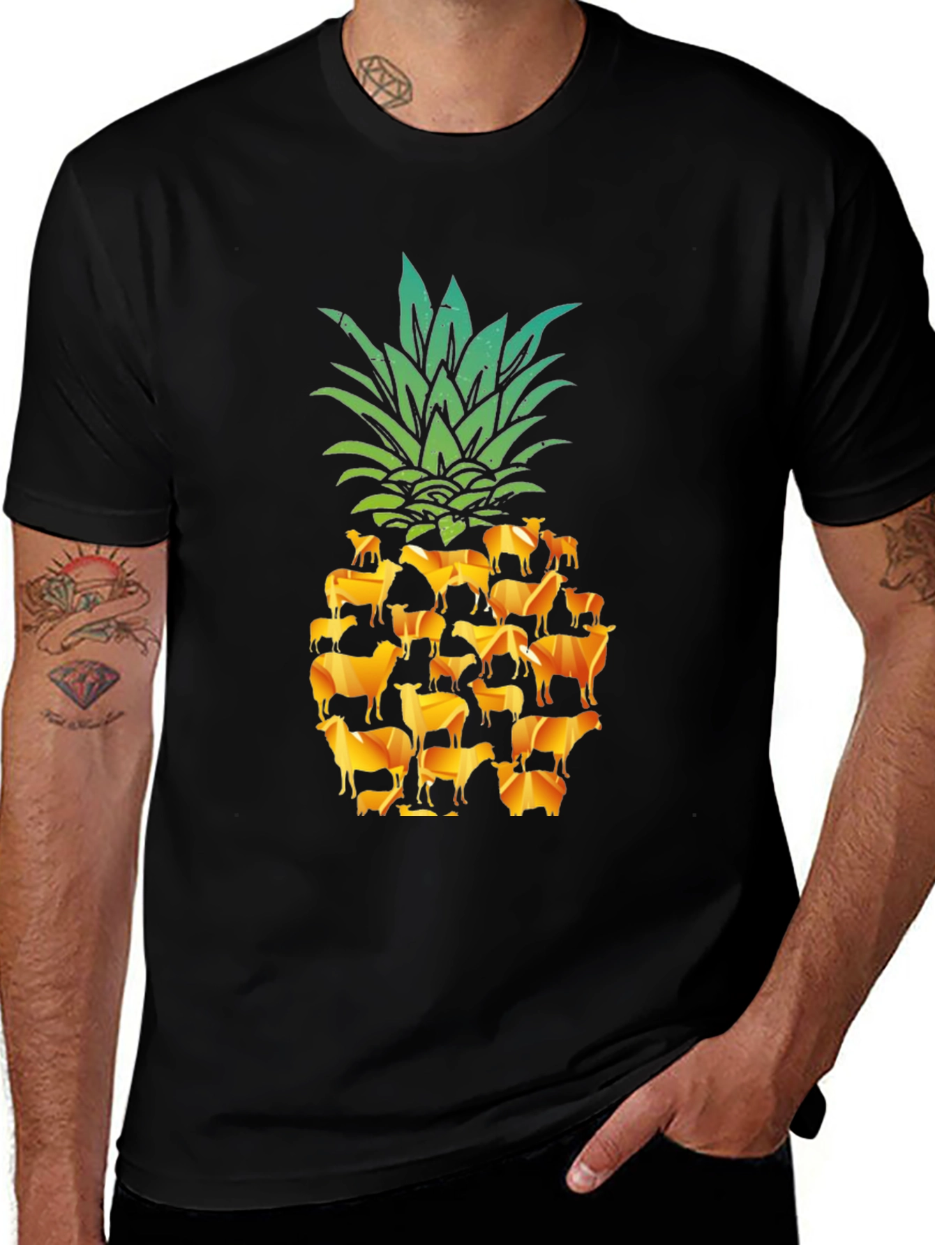 Cow Pineapple T-Shirt - Farm Animal Fruit Tee