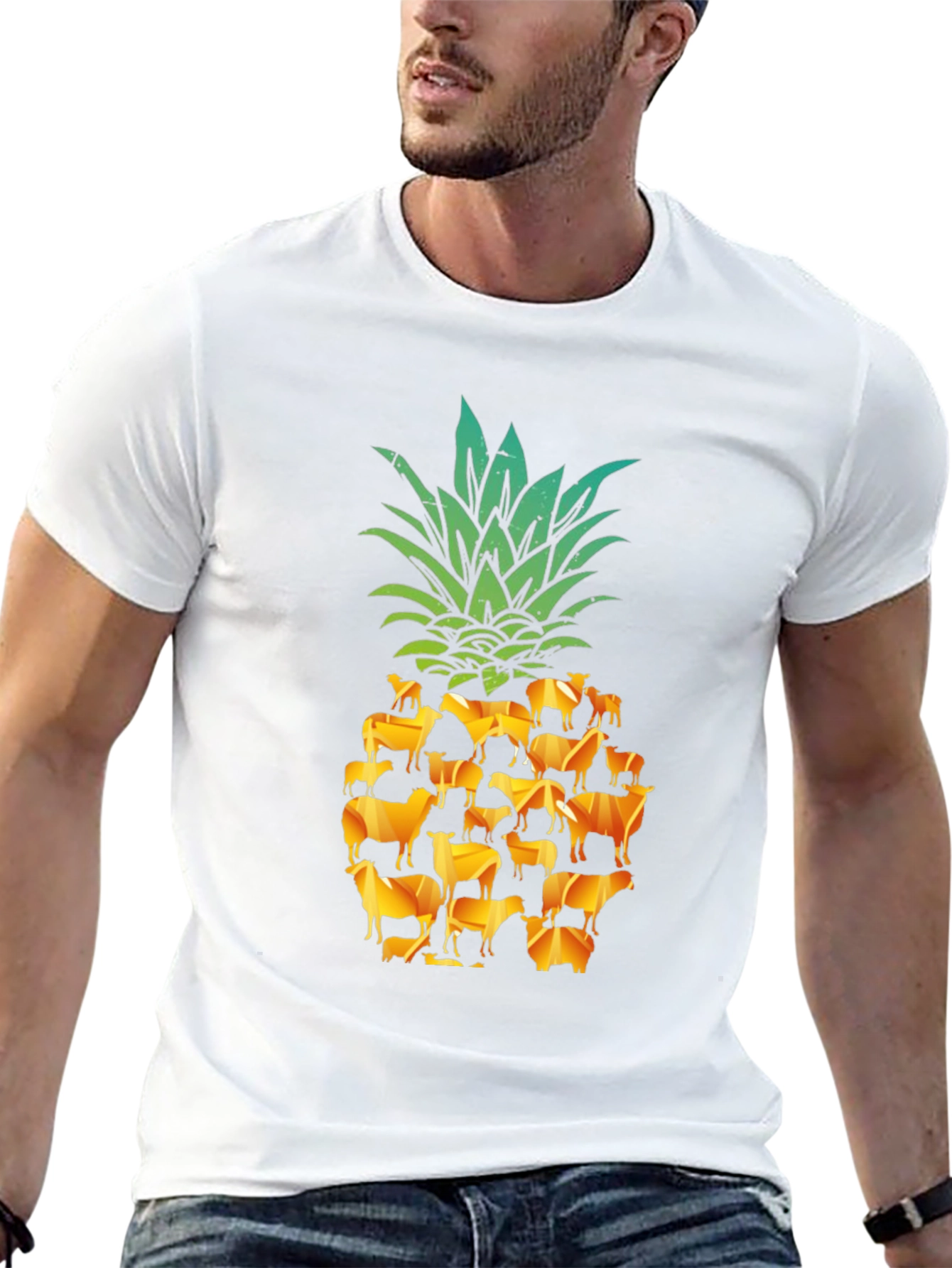 Cow Pineapple T-Shirt - Farm Animal Fruit Tee