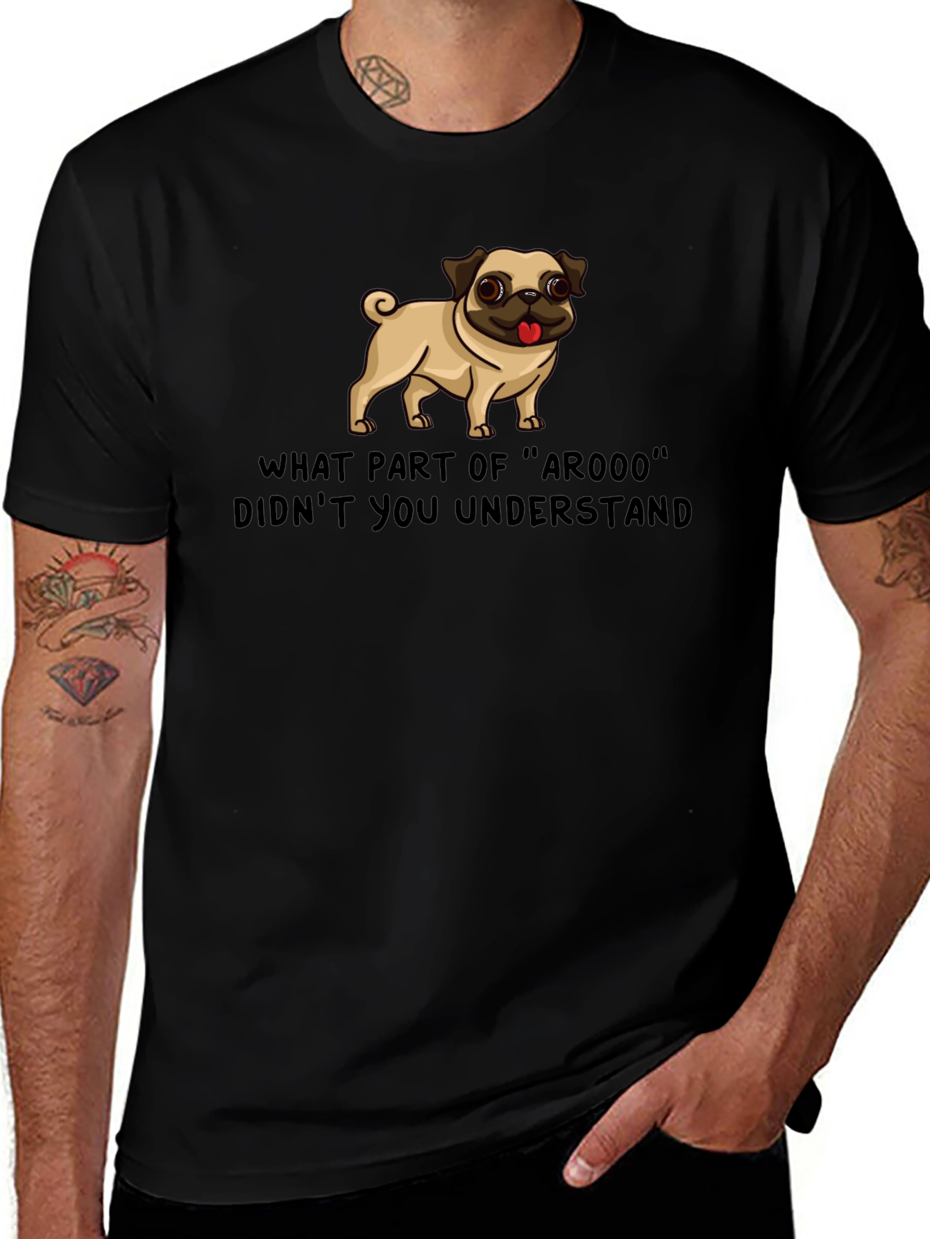 Funny Pug ArOOO T-Shirt - Dog Lover Tee