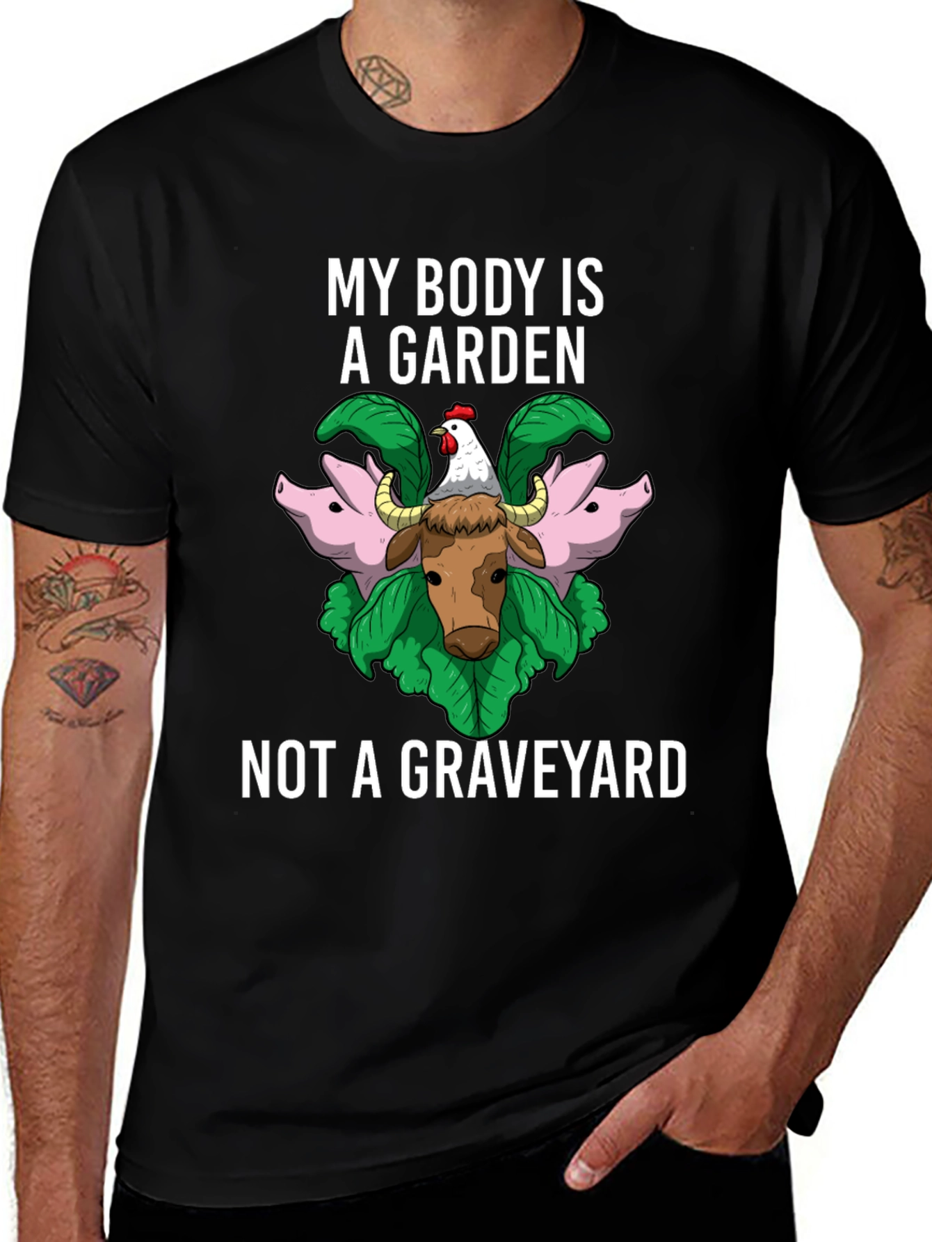 Vegan Statement T-Shirt - My Body Is A Garden