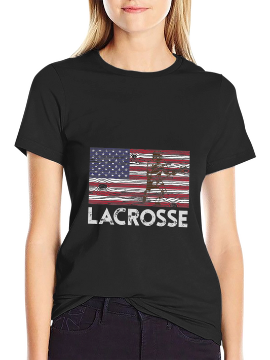 Lacrosse USA Flag Graphic T-Shirt