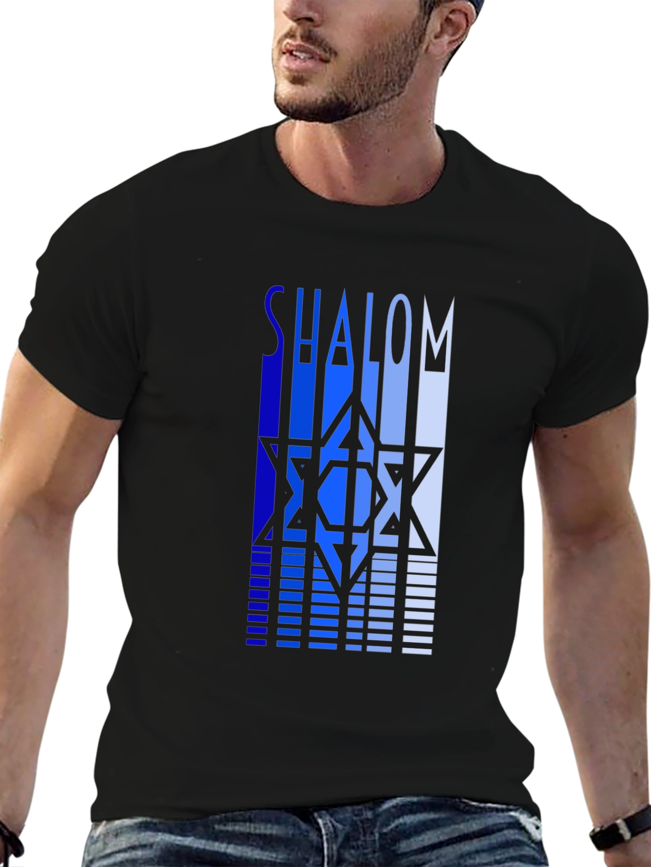 Shalom Star Graphic Tee - Stylish Black T-Shirt