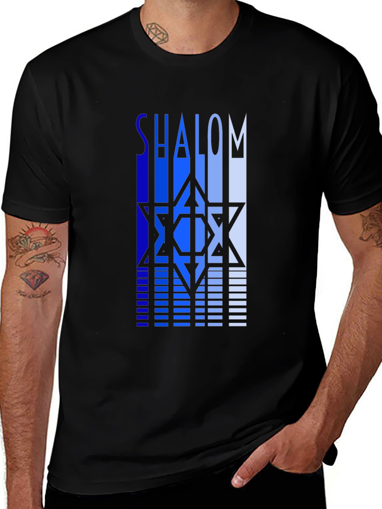 Shalom Star Graphic Tee - Stylish Black T-Shirt