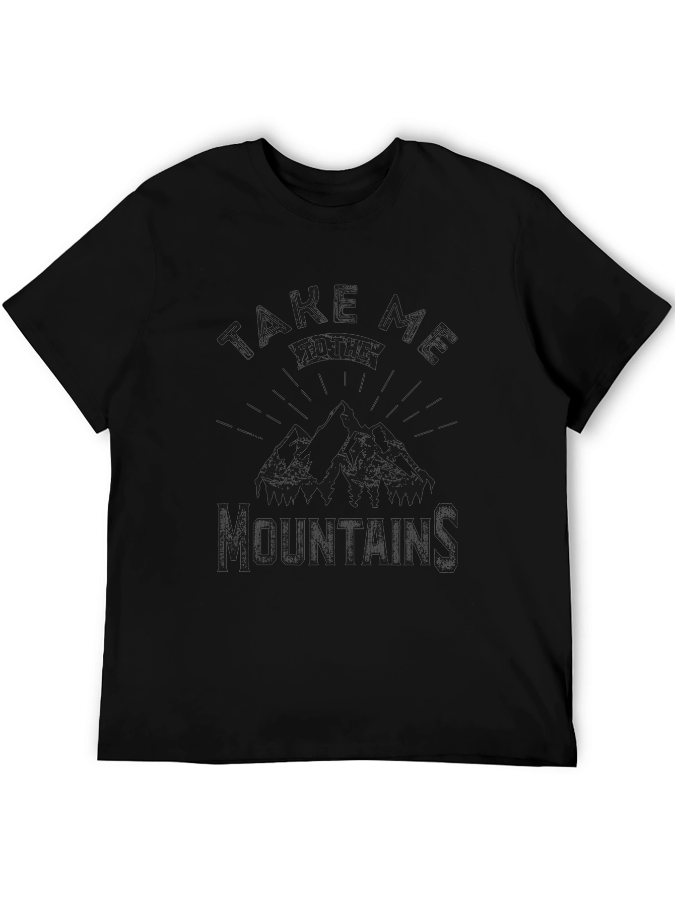Take A Hike Mountains Black Graphic T-Shirt