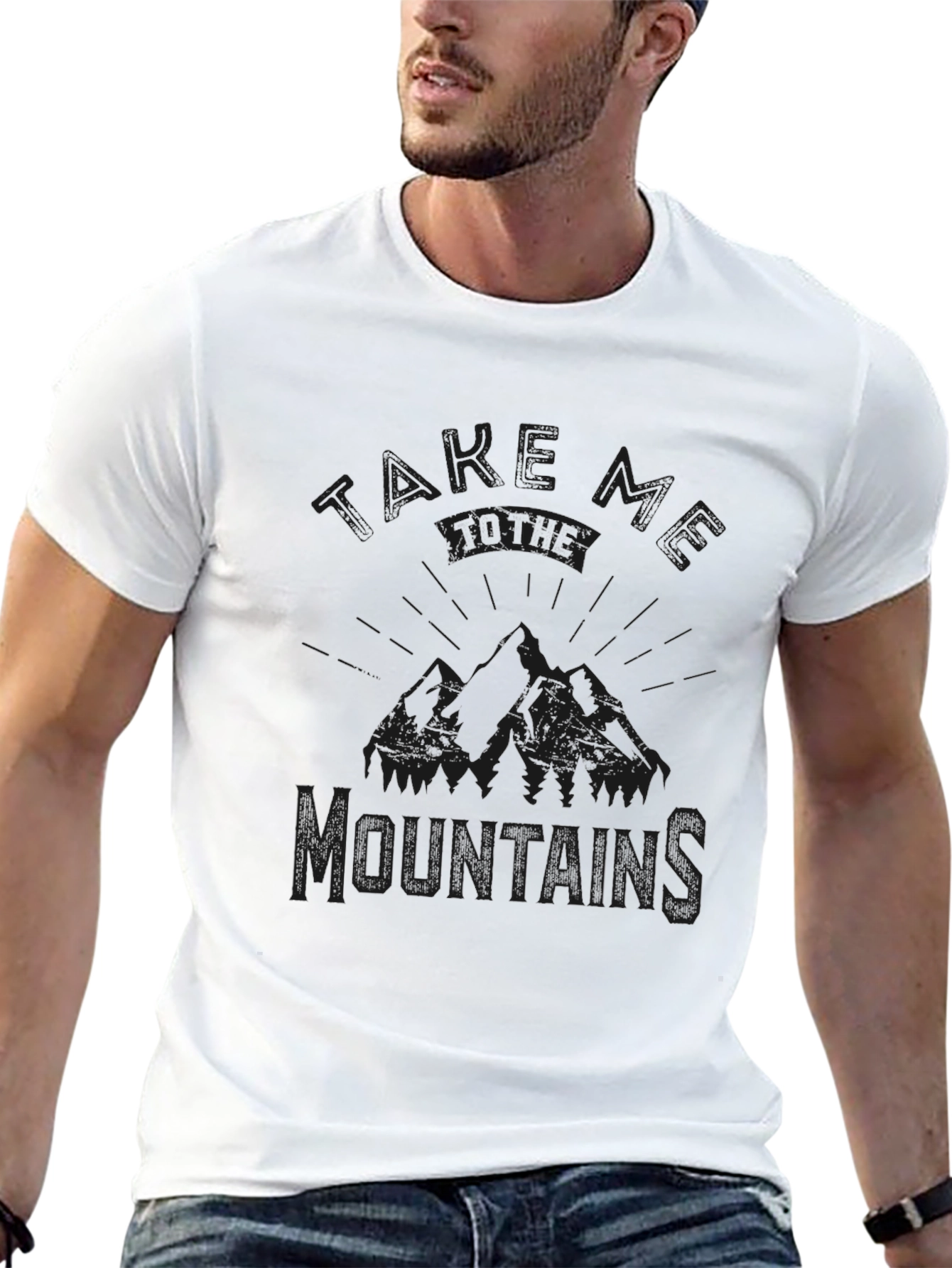 Take A Hike Mountains Black Graphic T-Shirt
