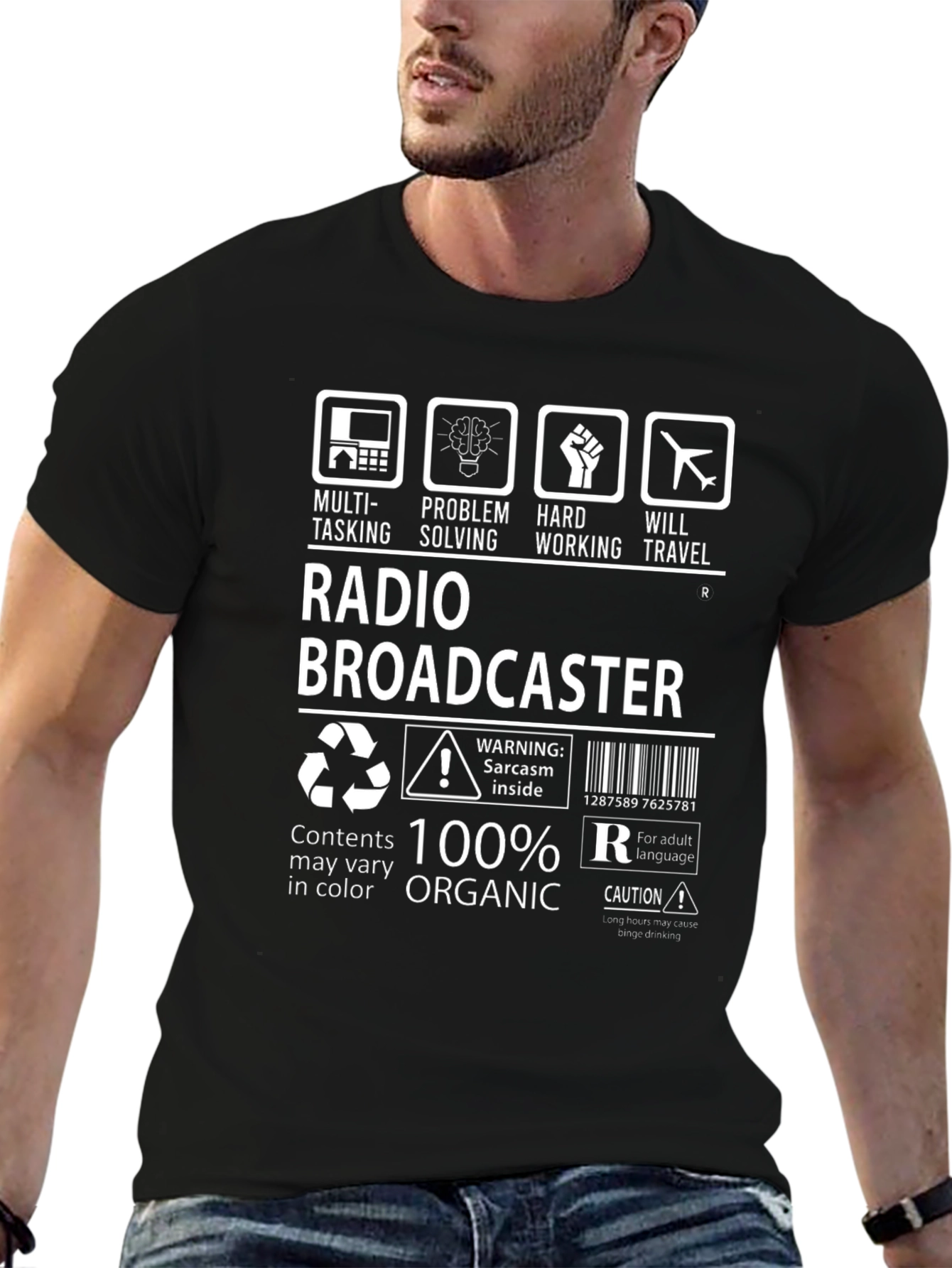 Radio Broadcaster T-Shirt - Multi-Tasking & Organic