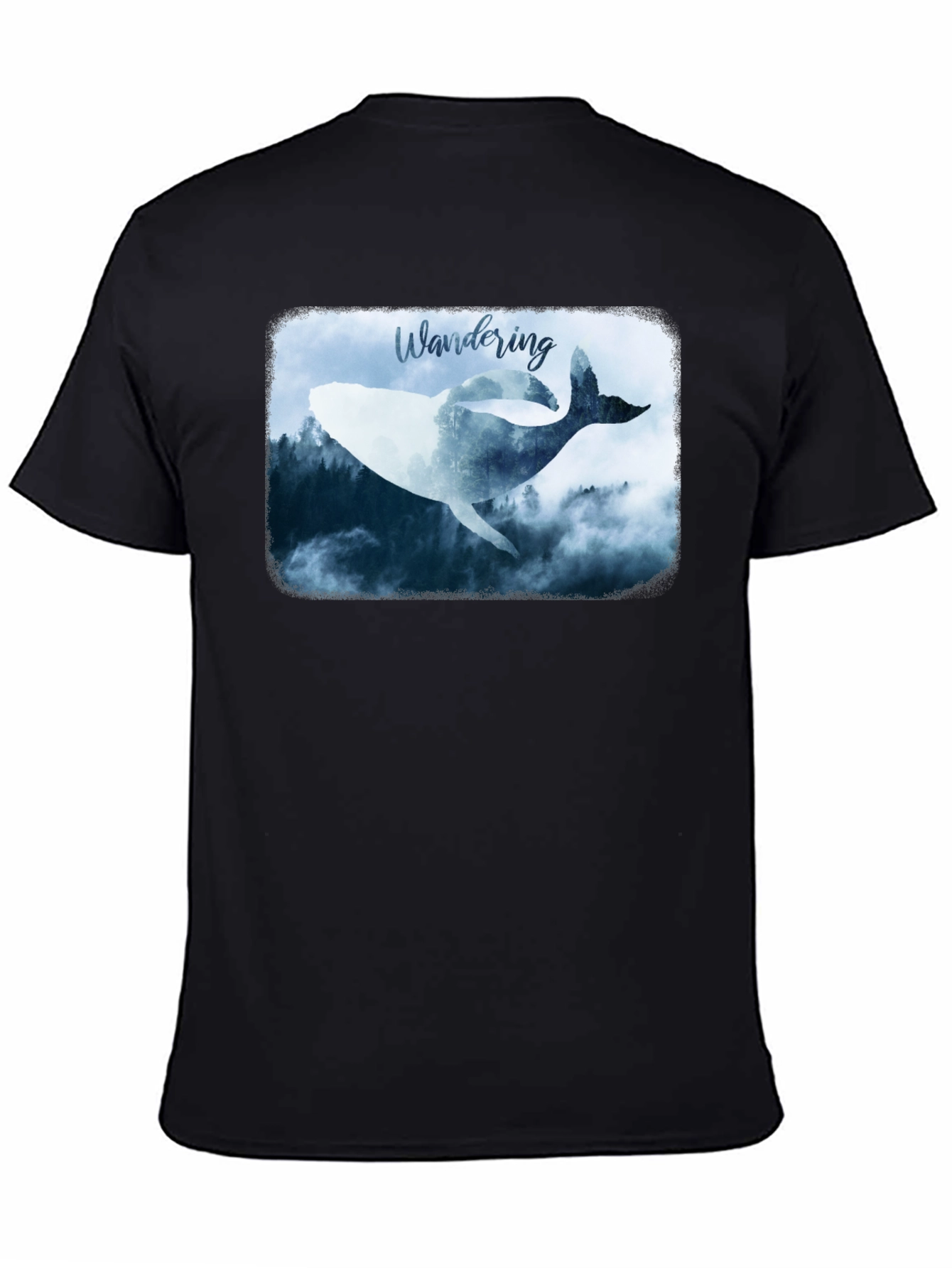 Wandering Whale Graphic Black T-Shirt