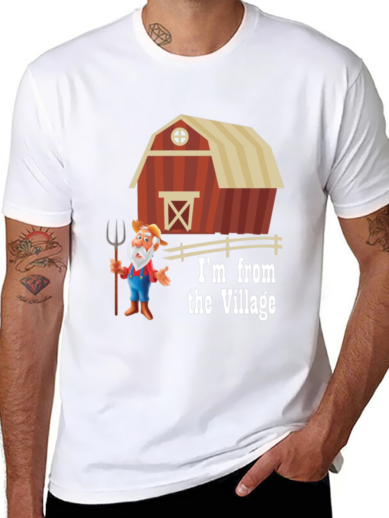 Village Cartoon Farmer T-Shirt