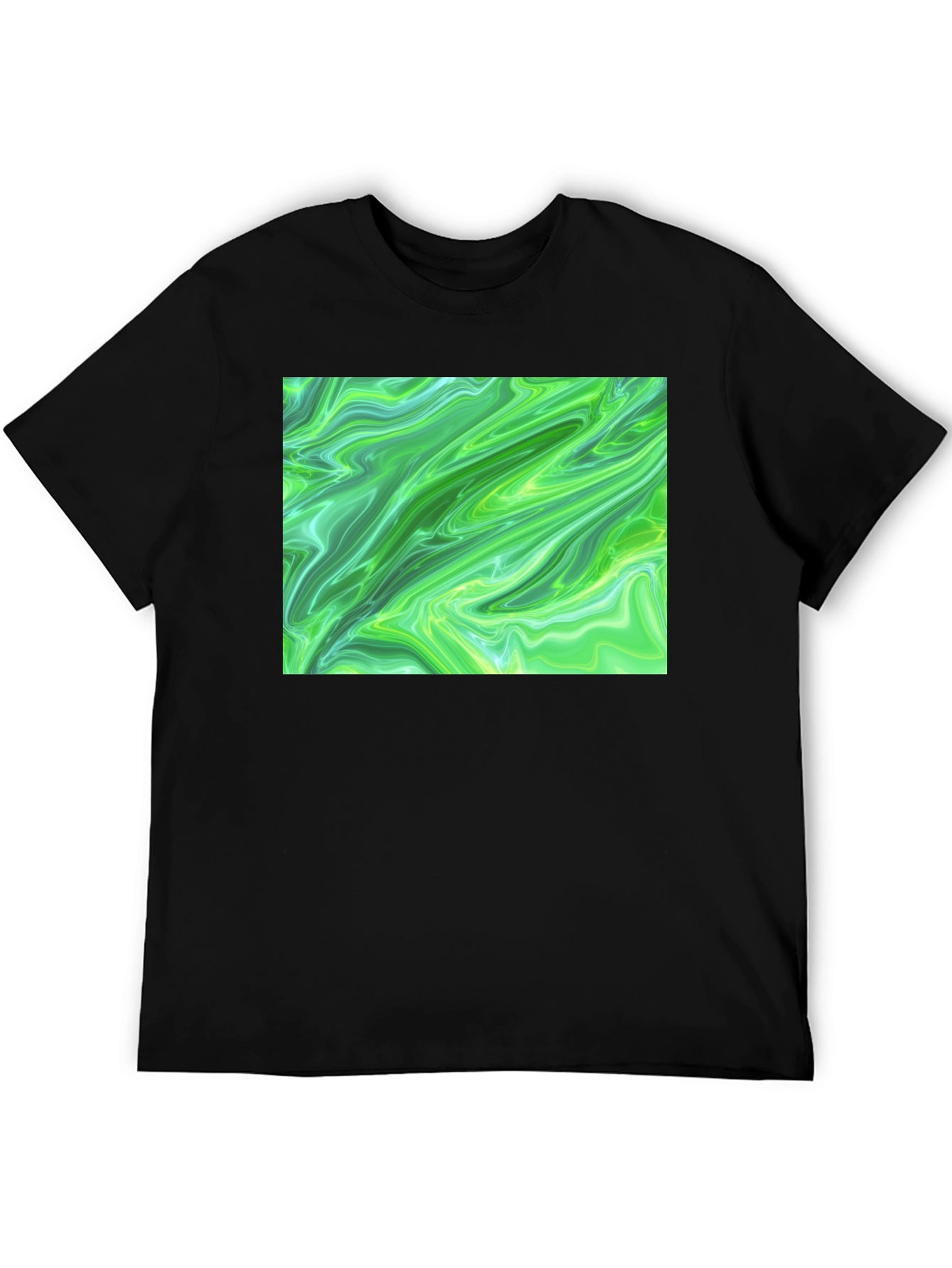 Green Swirl Graphic Tee - Casual Comfort