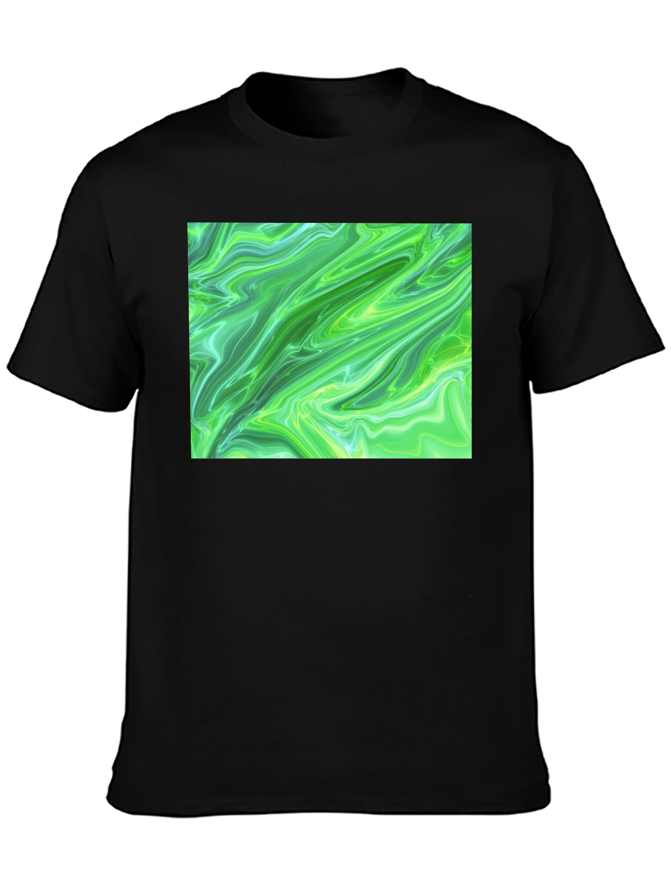 Green Swirl Graphic Tee - Casual Comfort