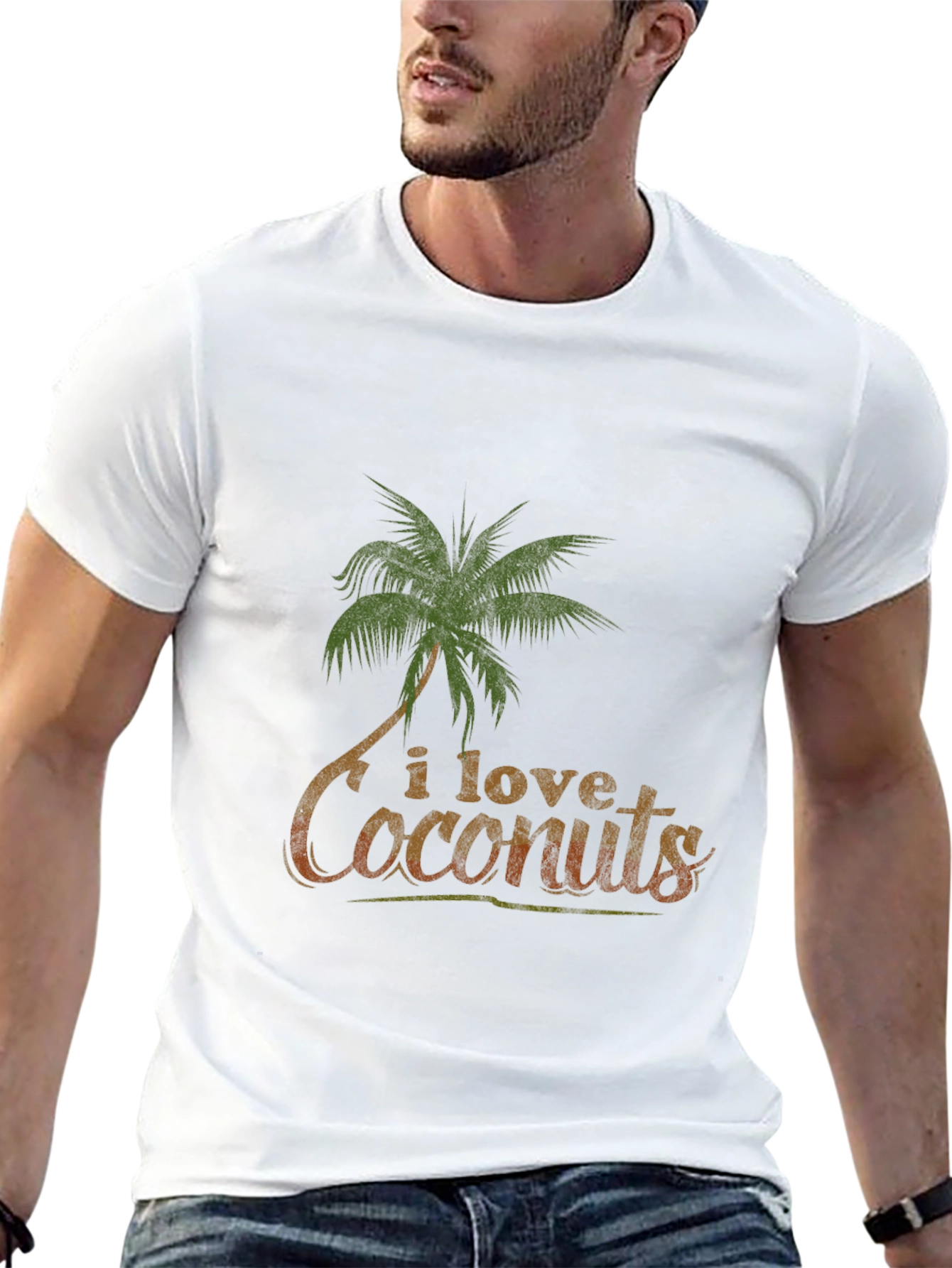 I Love Coconuts Graphic Tee - Tropical Vibe T-Shirt