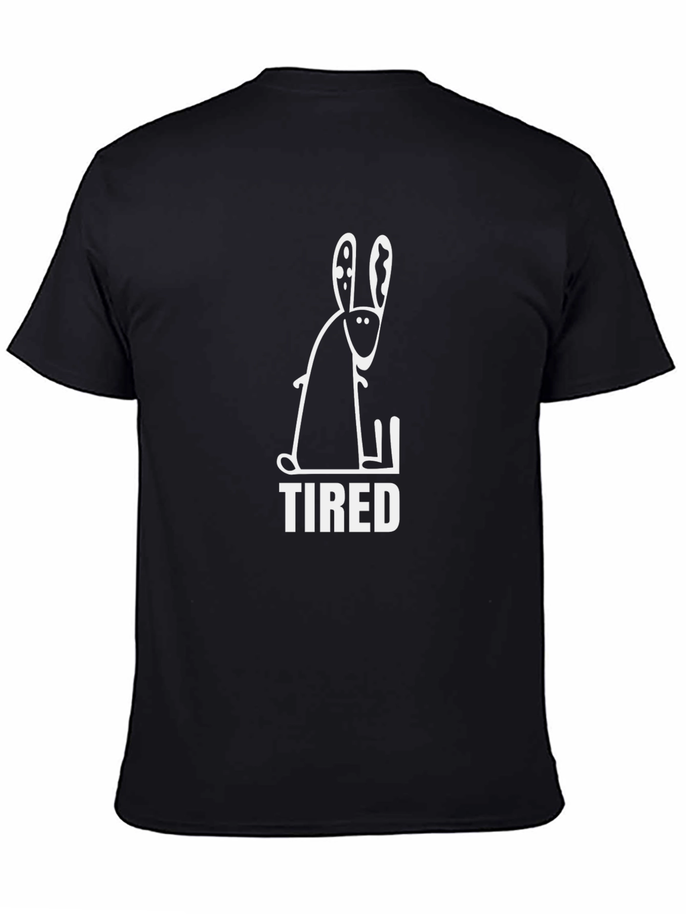 Tired Bunny Graphic T-Shirt - Black