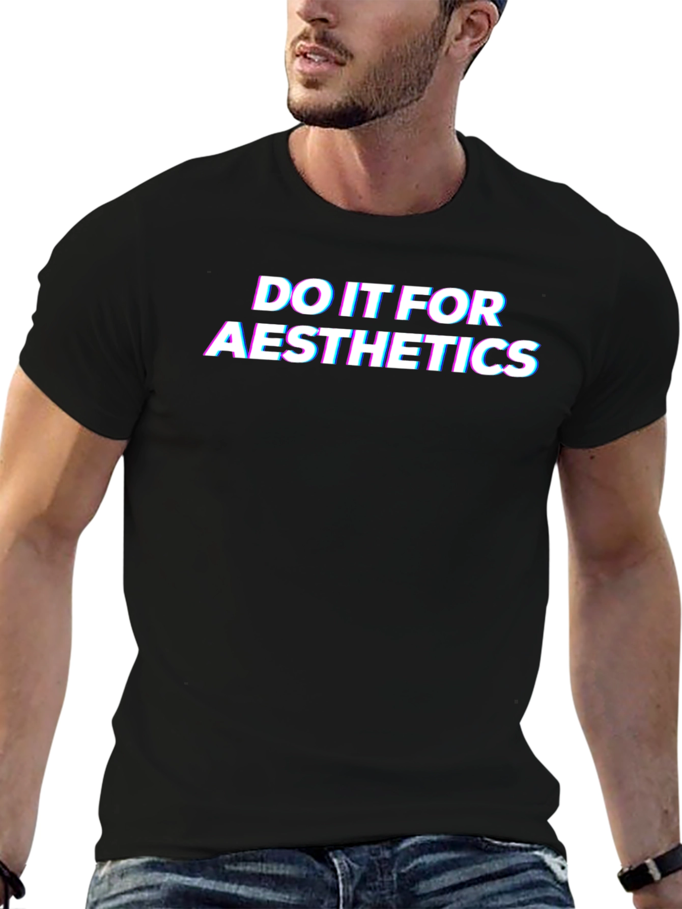Aesthetic Statement Tee - Black Cotton Graphic T-Shirt