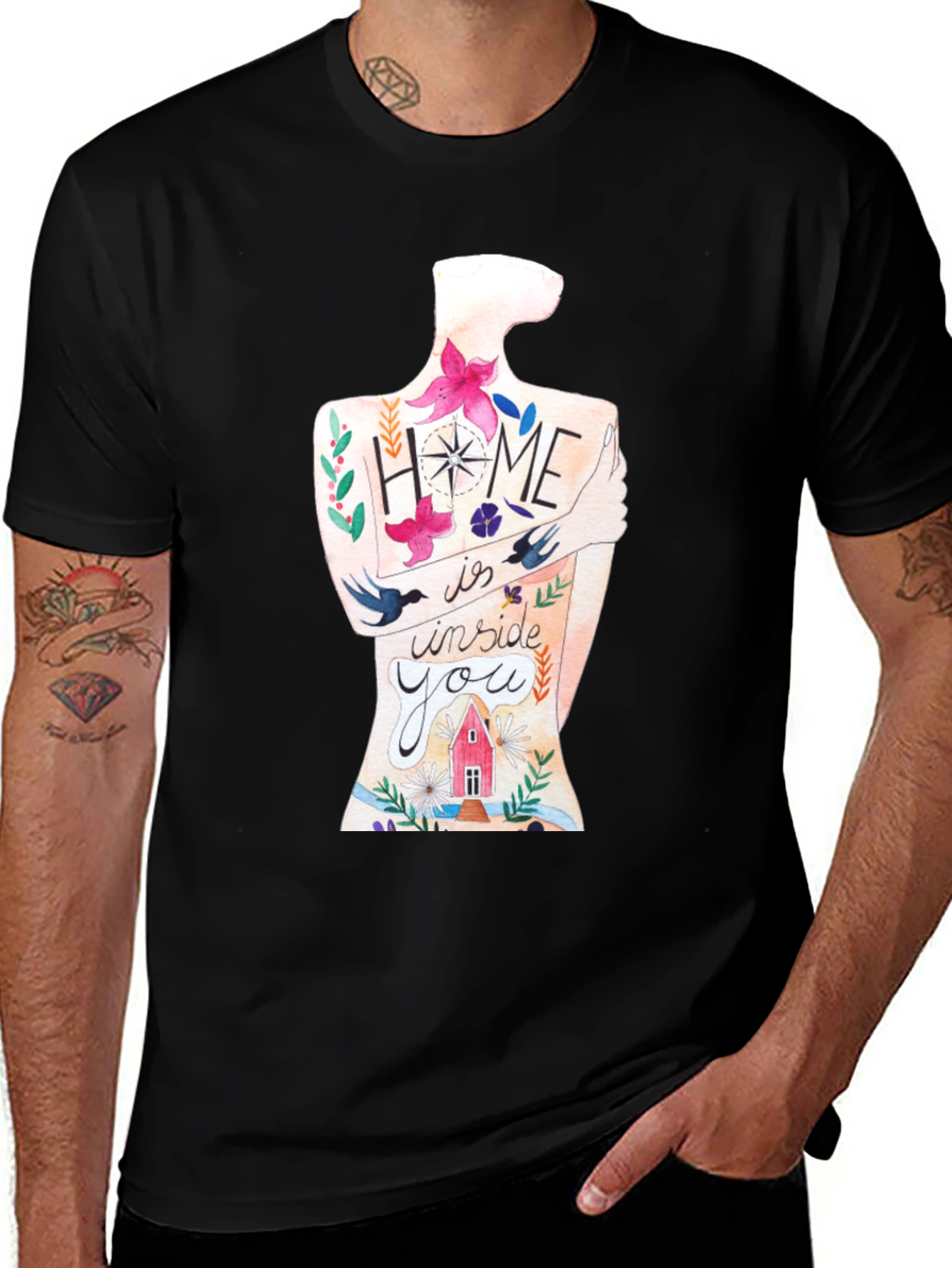 Home Is Inside You Graphic Print Tee
