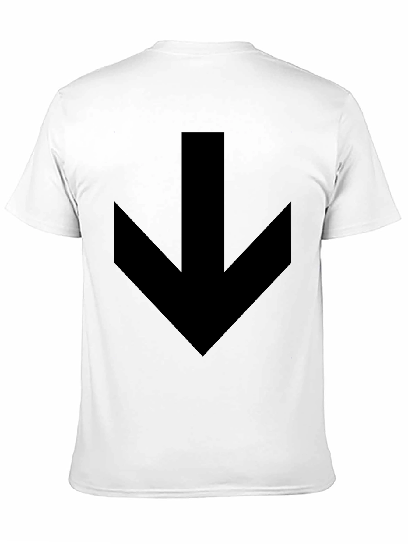 Mens Black T-Shirt with Bold Down Arrow Design
