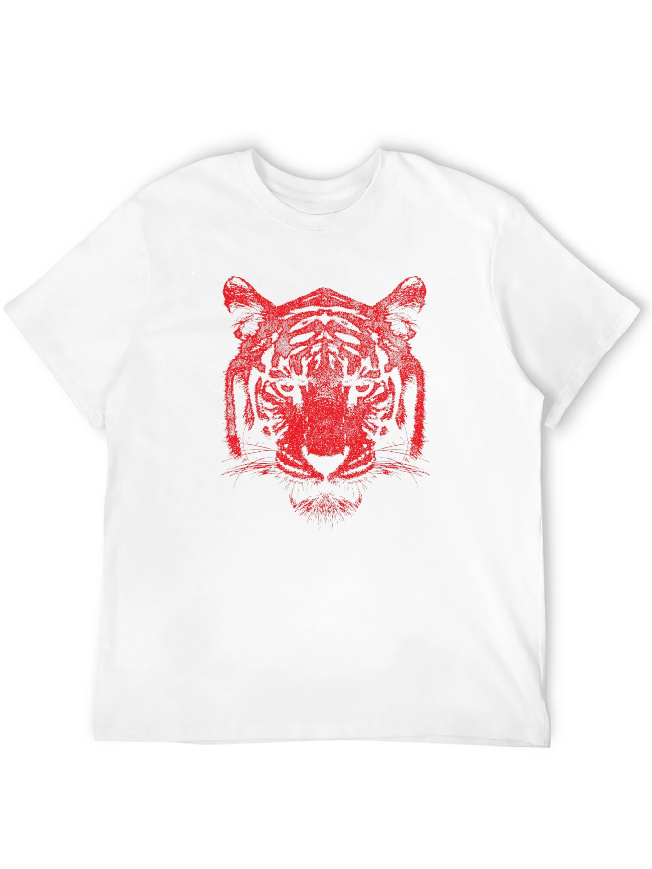 Red Tiger Graphic Print Black T-Shirt