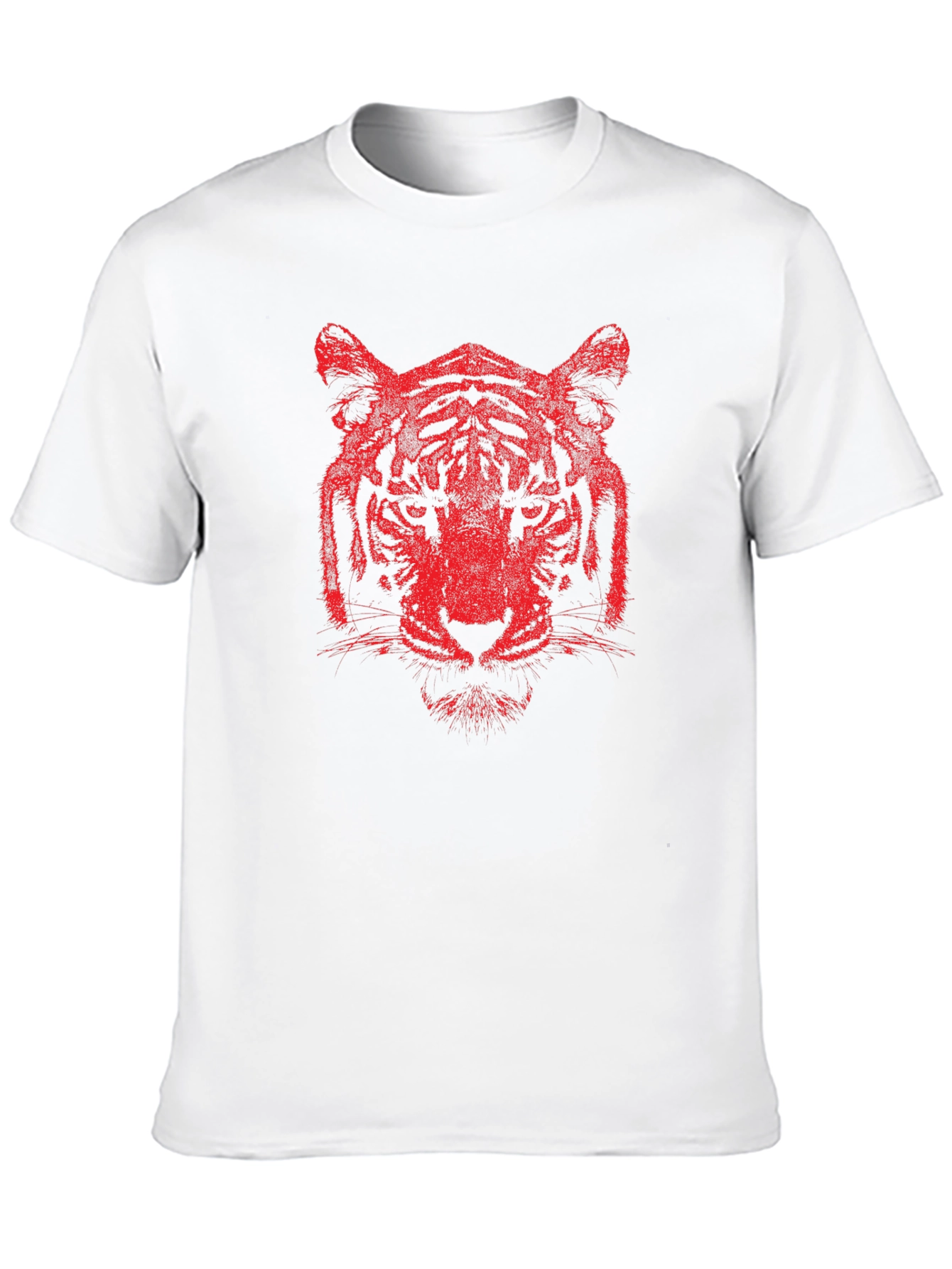 Red Tiger Graphic Print Black T-Shirt
