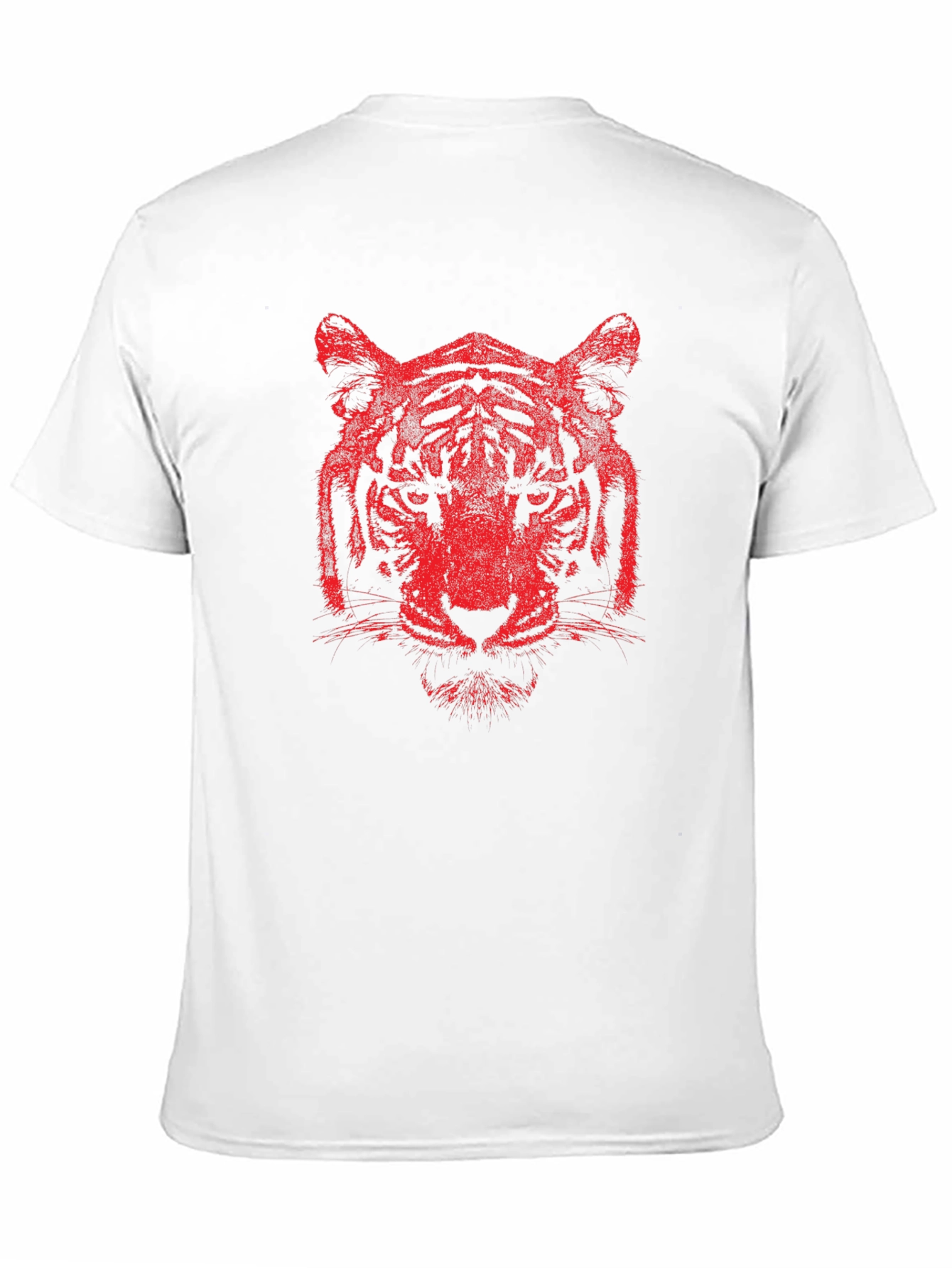 Red Tiger Graphic Print Black T-Shirt