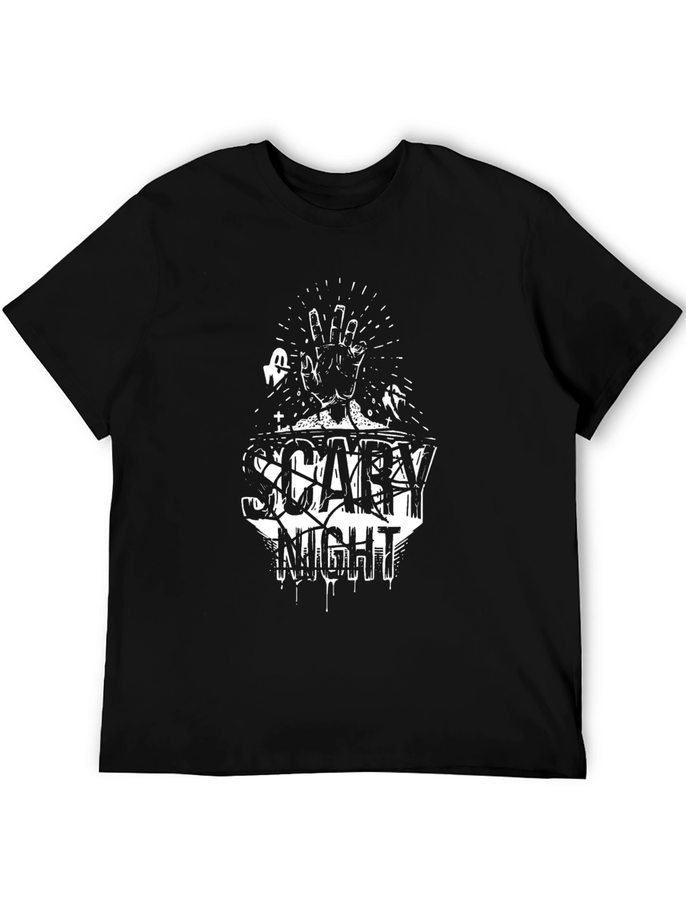 Scary Night Graphic Tee - Halloween Style