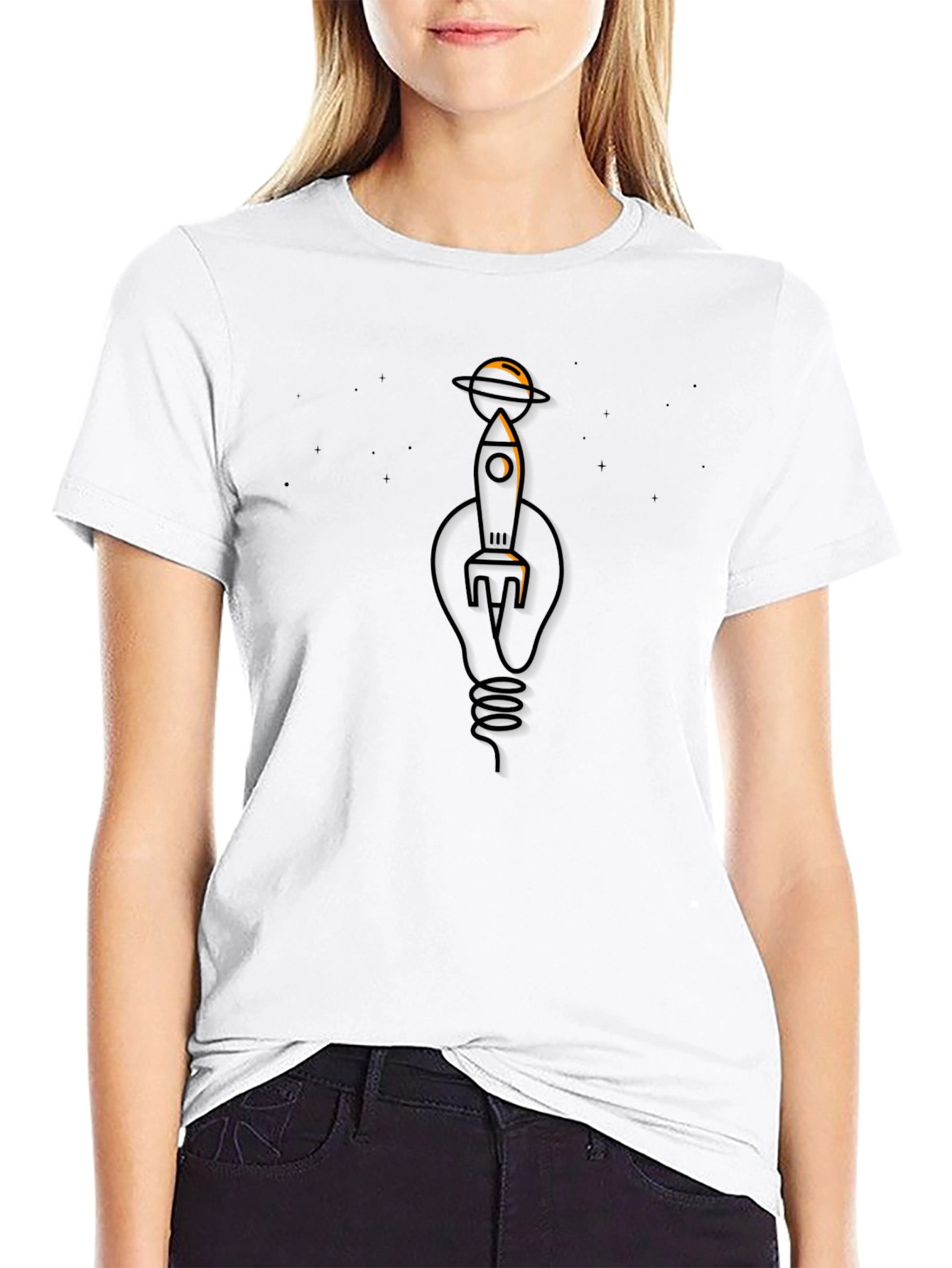 Rocket Planet Bulb Graphic Tee
