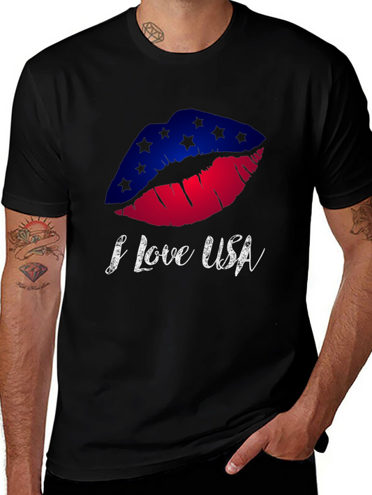 I Love USA Lips Graphic Tee