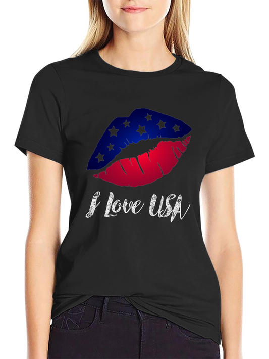 I Love USA Lips Graphic Tee