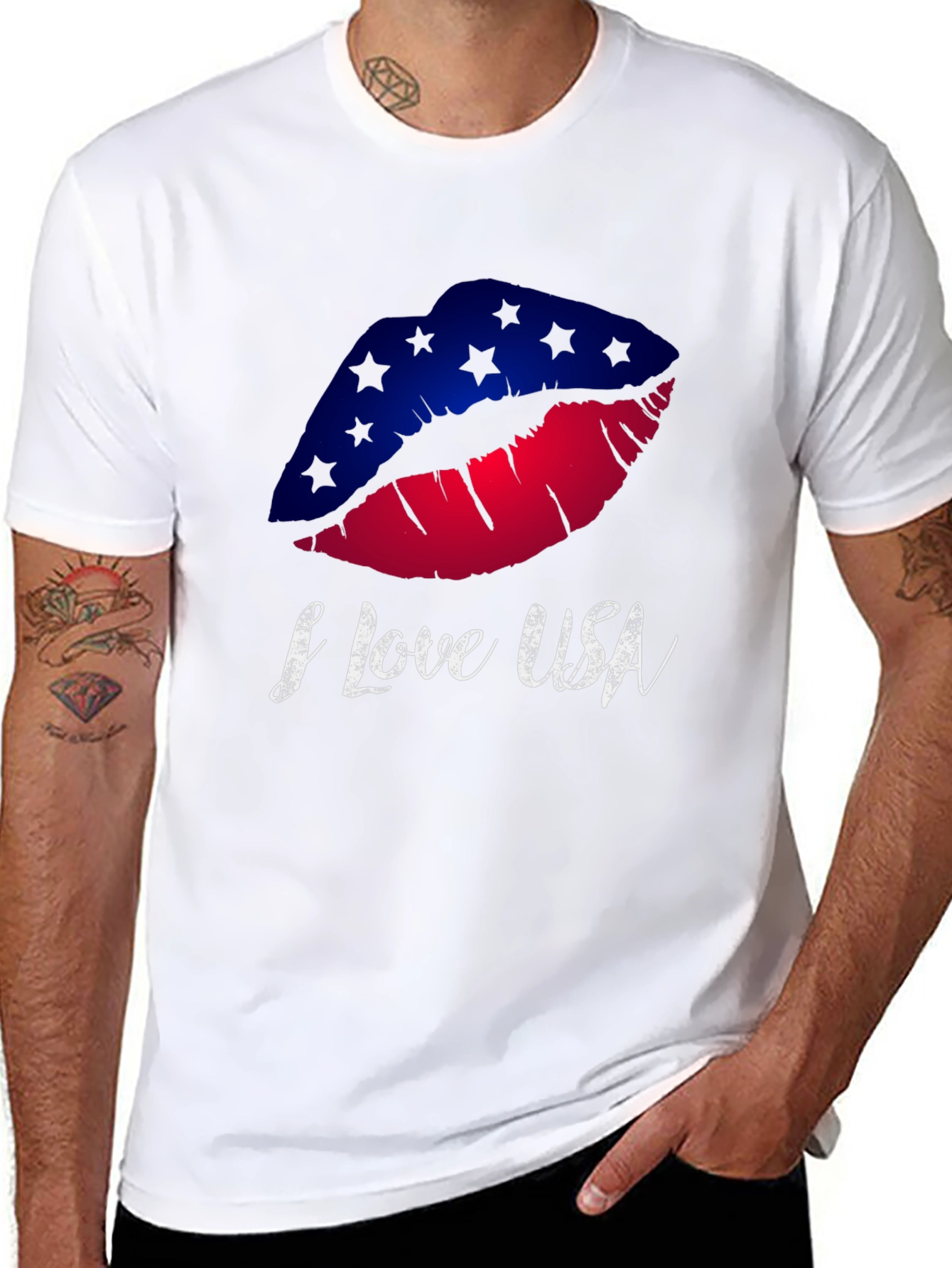 I Love USA Lips Graphic Tee