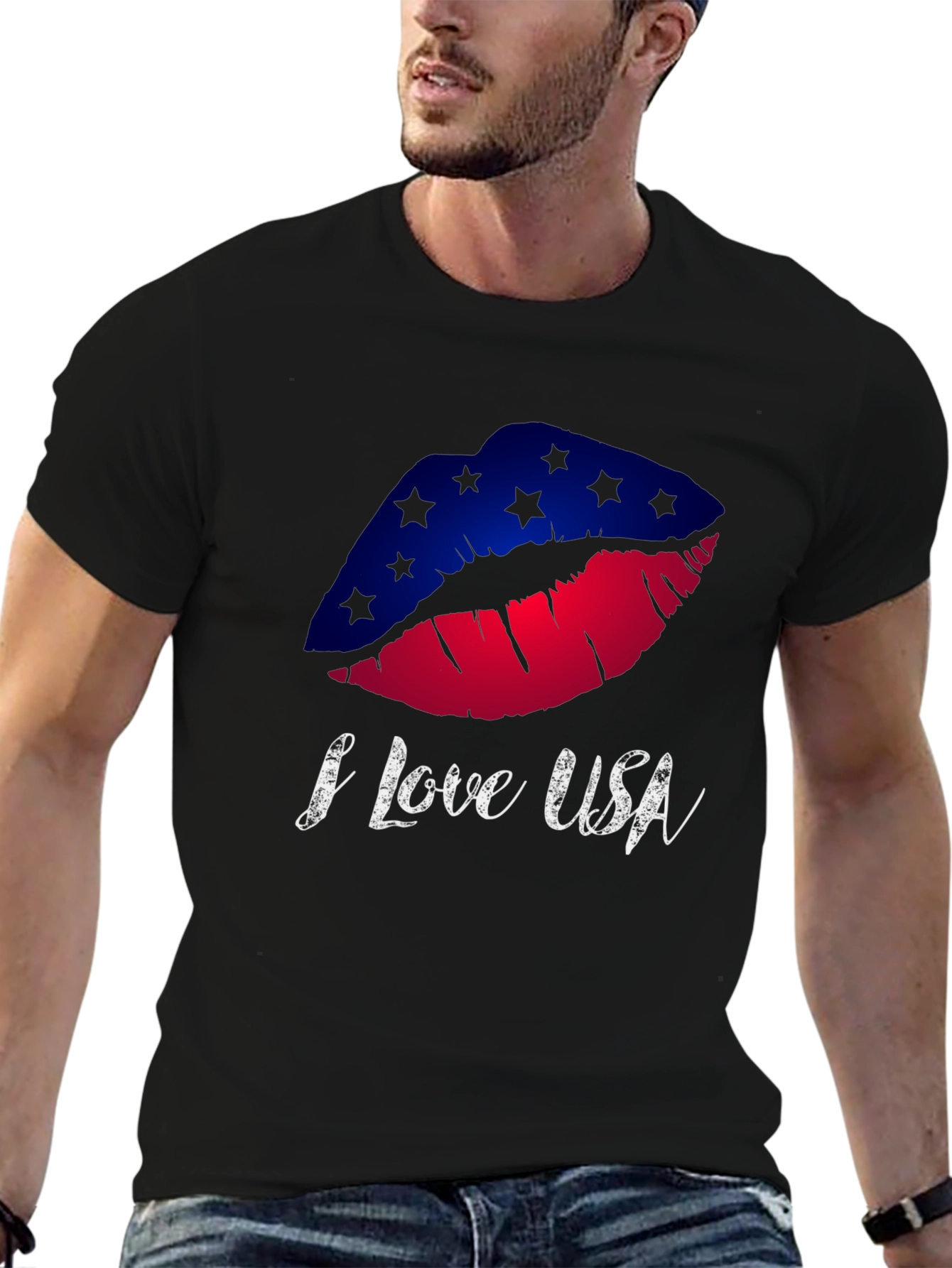 I Love USA Lips Graphic Tee