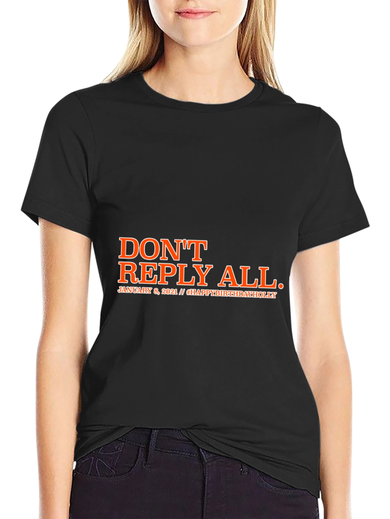 Dont Reply All Black Graphic T-Shirt