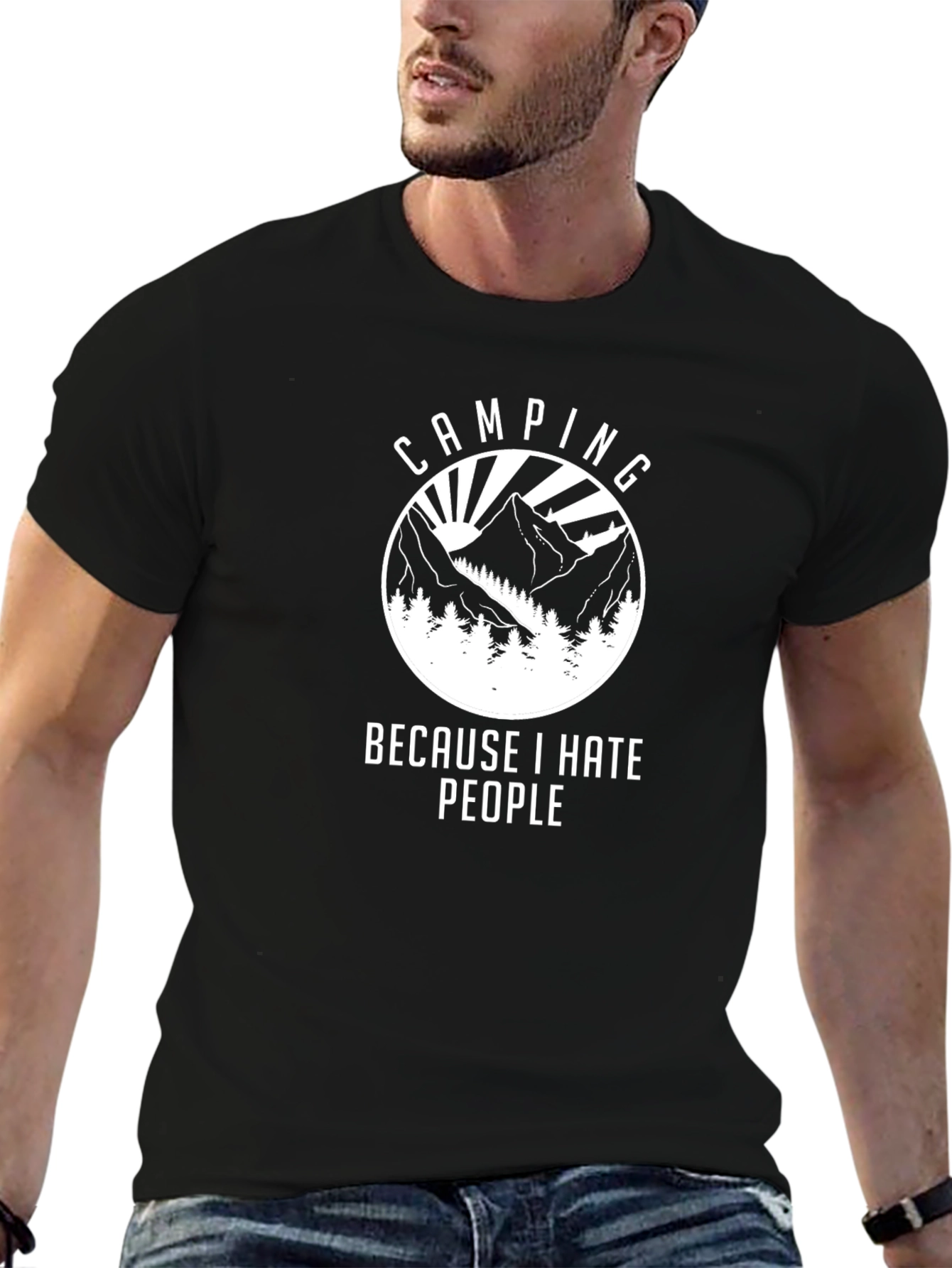 Camping Because I Hate People Graphic Tee