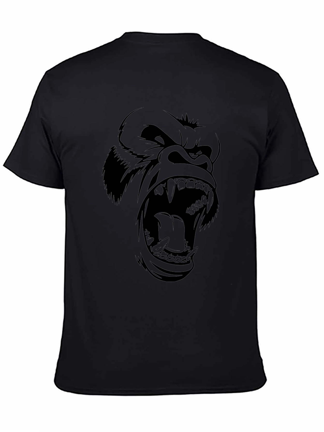Mens Black Gorilla Graphic Print T-Shirt